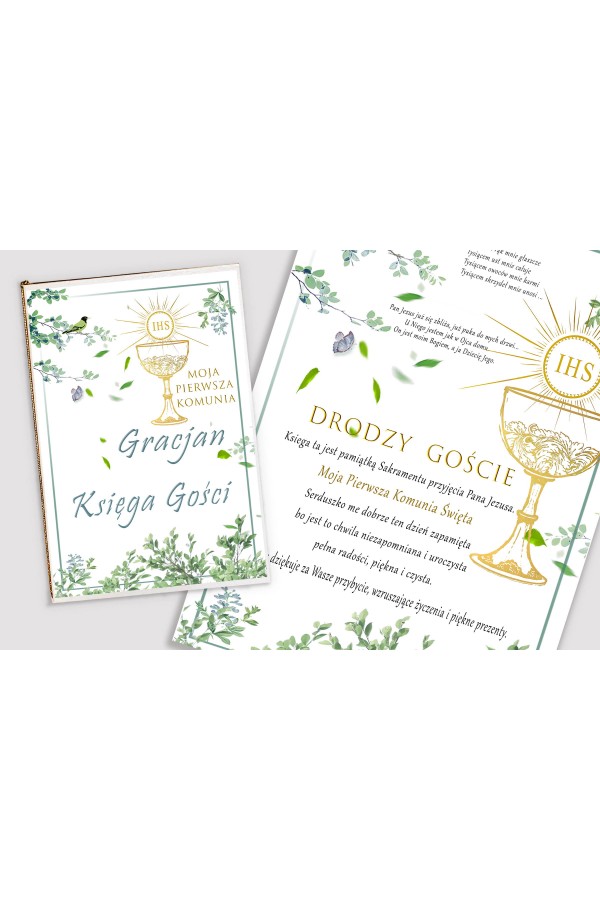 Personalized decorative communion set - Nightingale in the grove Personalized decorative communion set - Nightingale in the grove - obraz 4