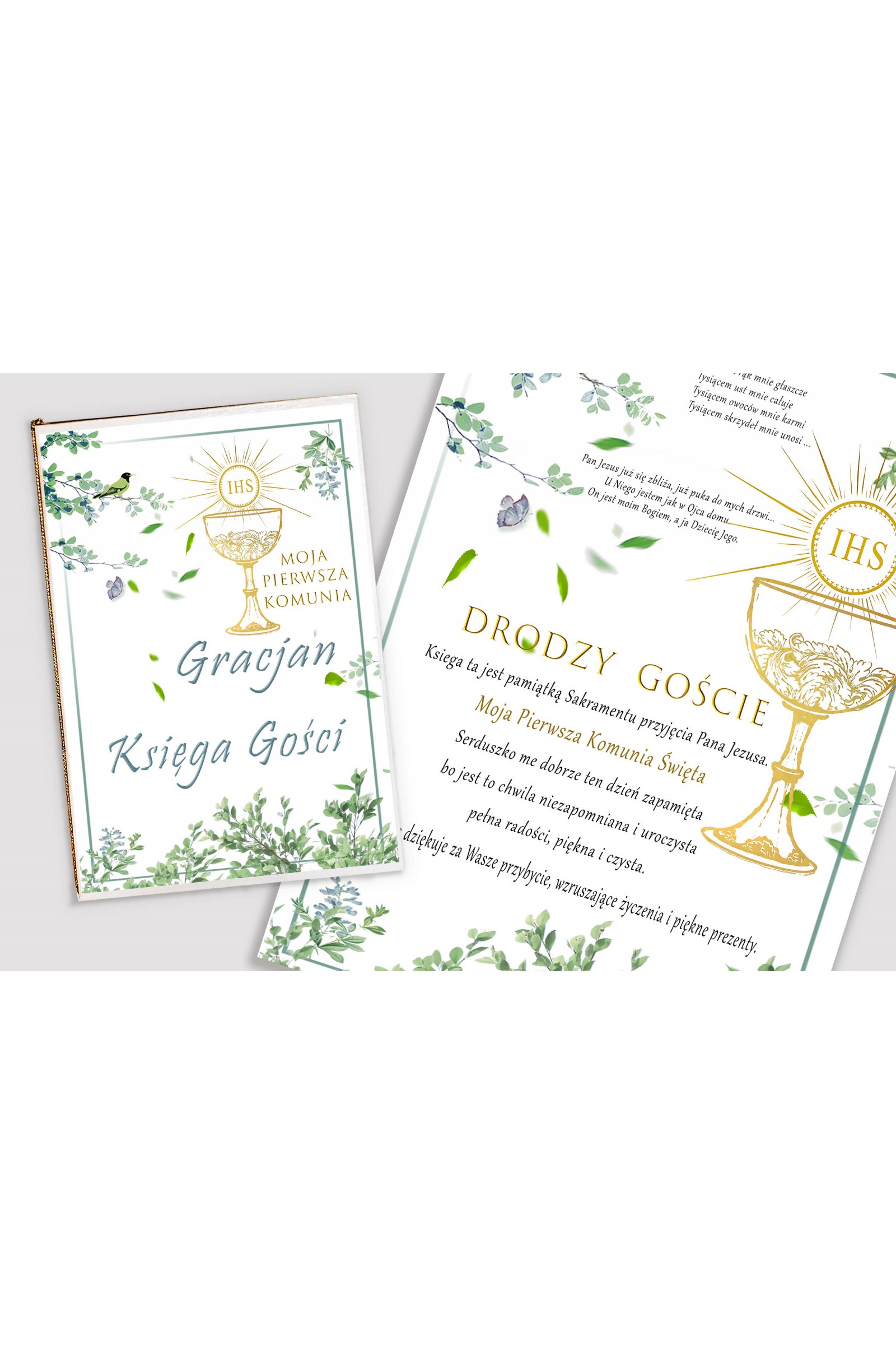 Personalized decorative communion set - Nightingale in the grove Personalized decorative communion set - Nightingale in the grove - obraz 4