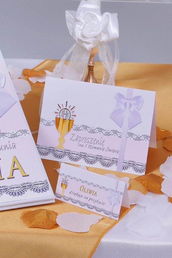 Personalized decorative communion set - Lace white Personalized decorative communion set - Lace white - obraz 5