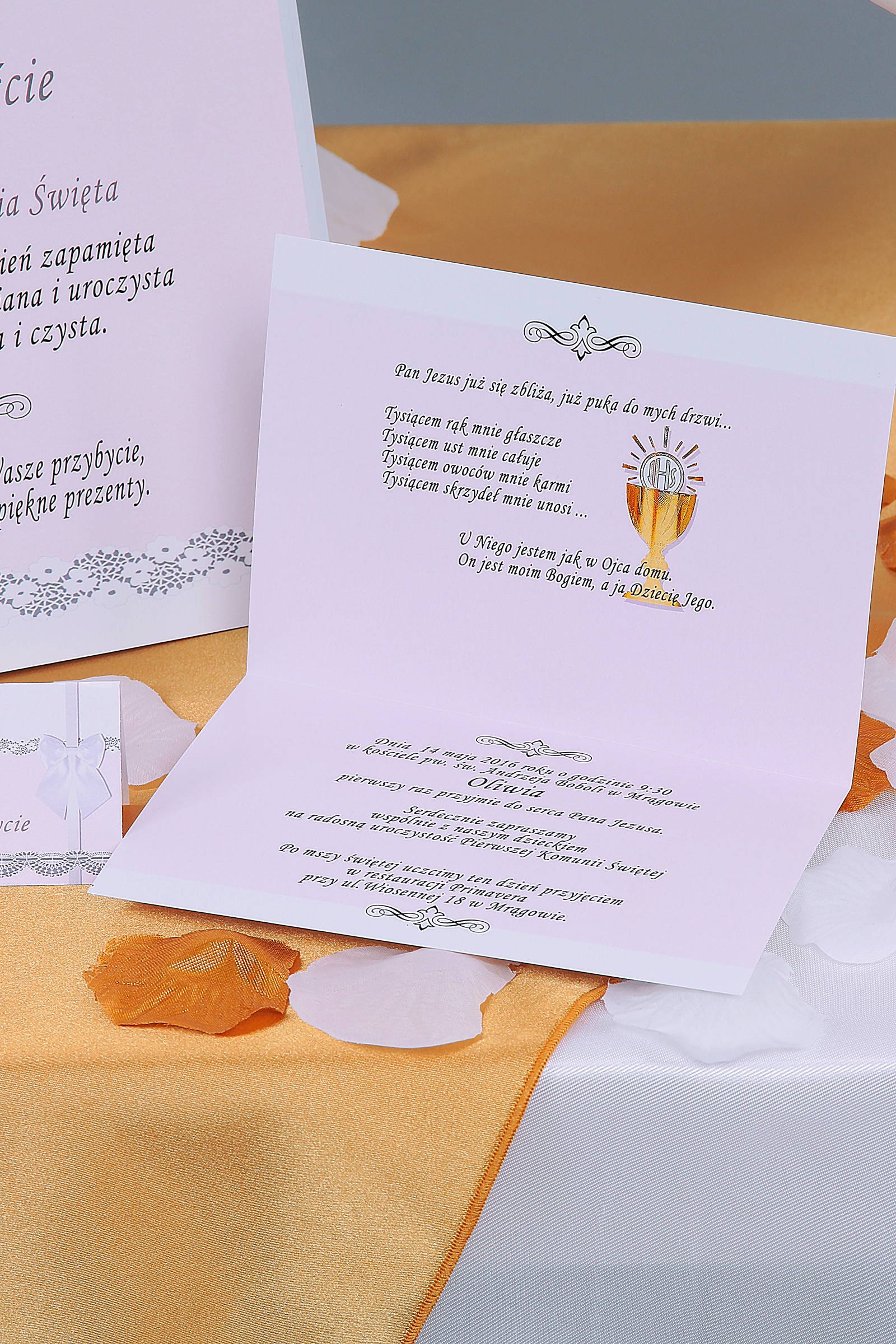 Personalized decorative communion set - Lace white Personalized decorative communion set - Lace white - obraz 4