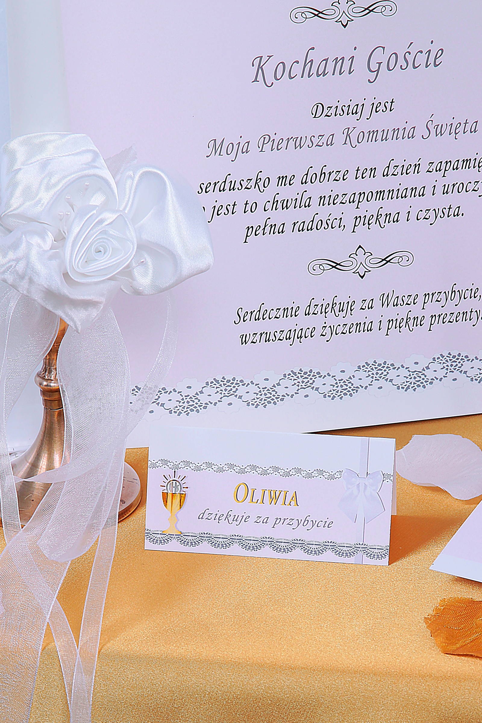 Personalized decorative communion set - Lace white Personalized decorative communion set - Lace white - obraz 6