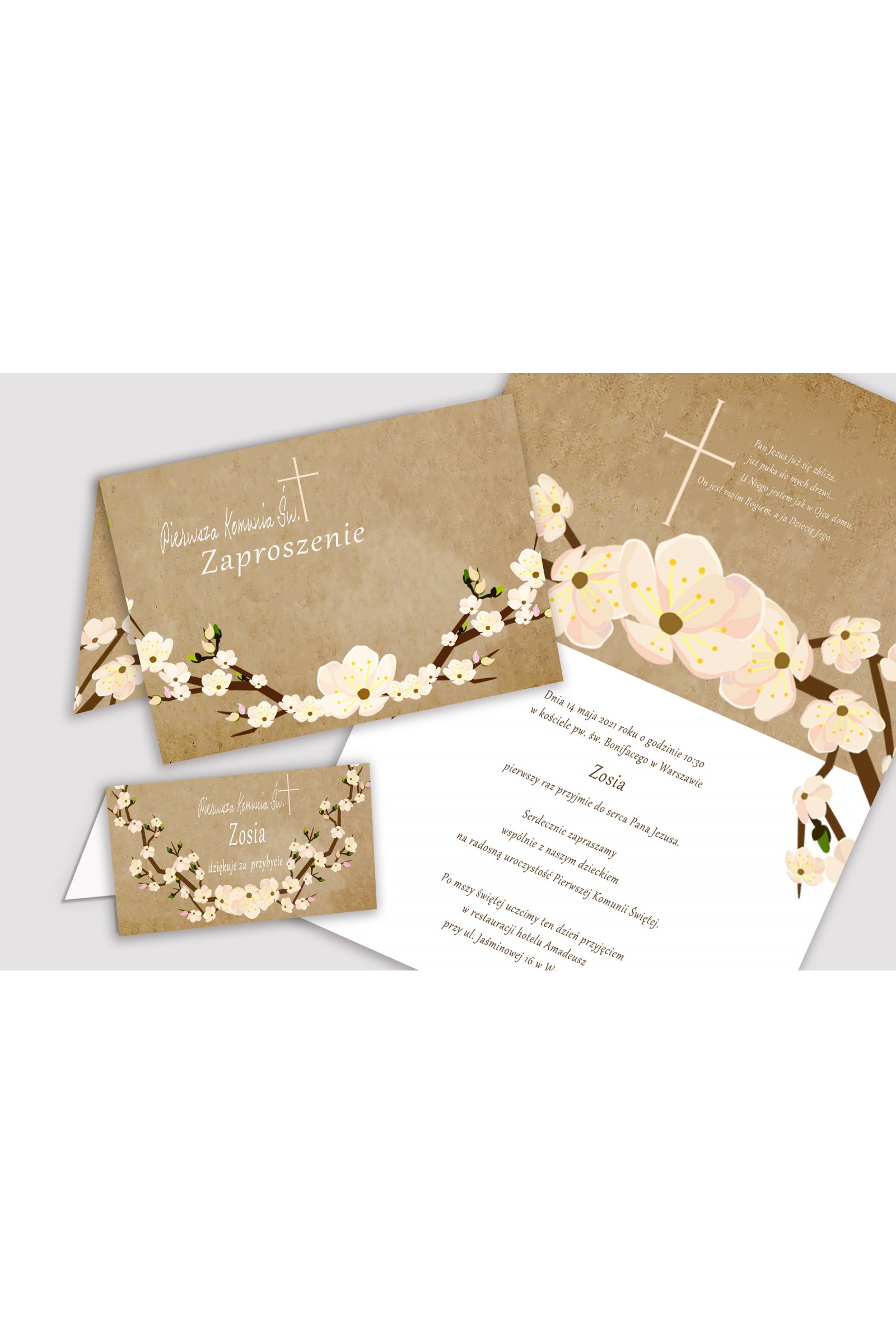 Personalized decorative communion set - Parchment orchard Personalized decorative communion set - Parchment orchard - obraz 5