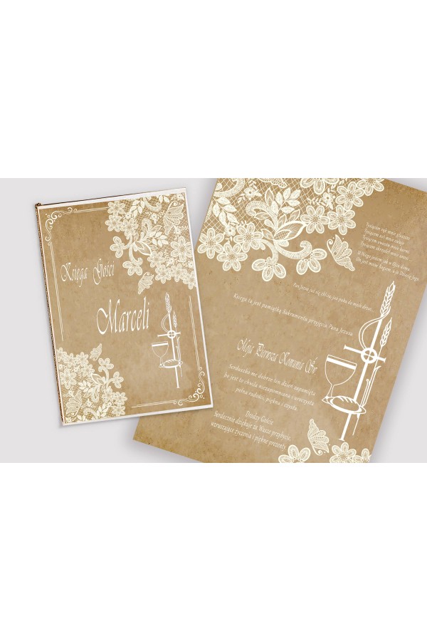 Personalized decorative communion set - Parchment butterfly Personalized decorative communion set - Parchment butterfly - obraz 4
