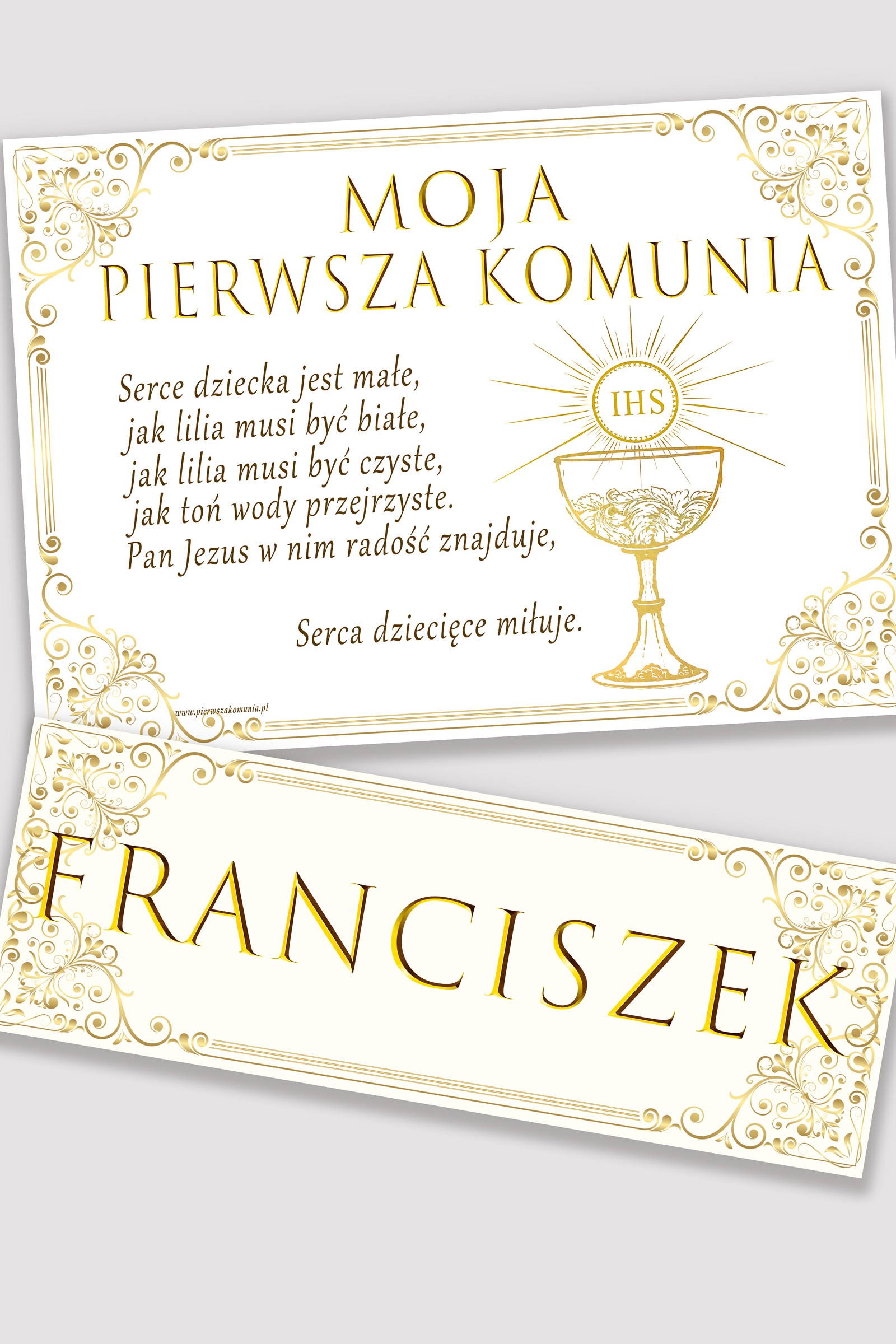 Personalized communion poster with name - Royal Gold - obraz 0