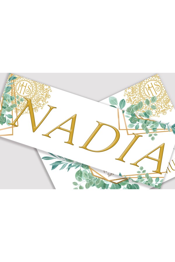 Personalized communion poster with name - Fine Eucalyptus - obraz 1