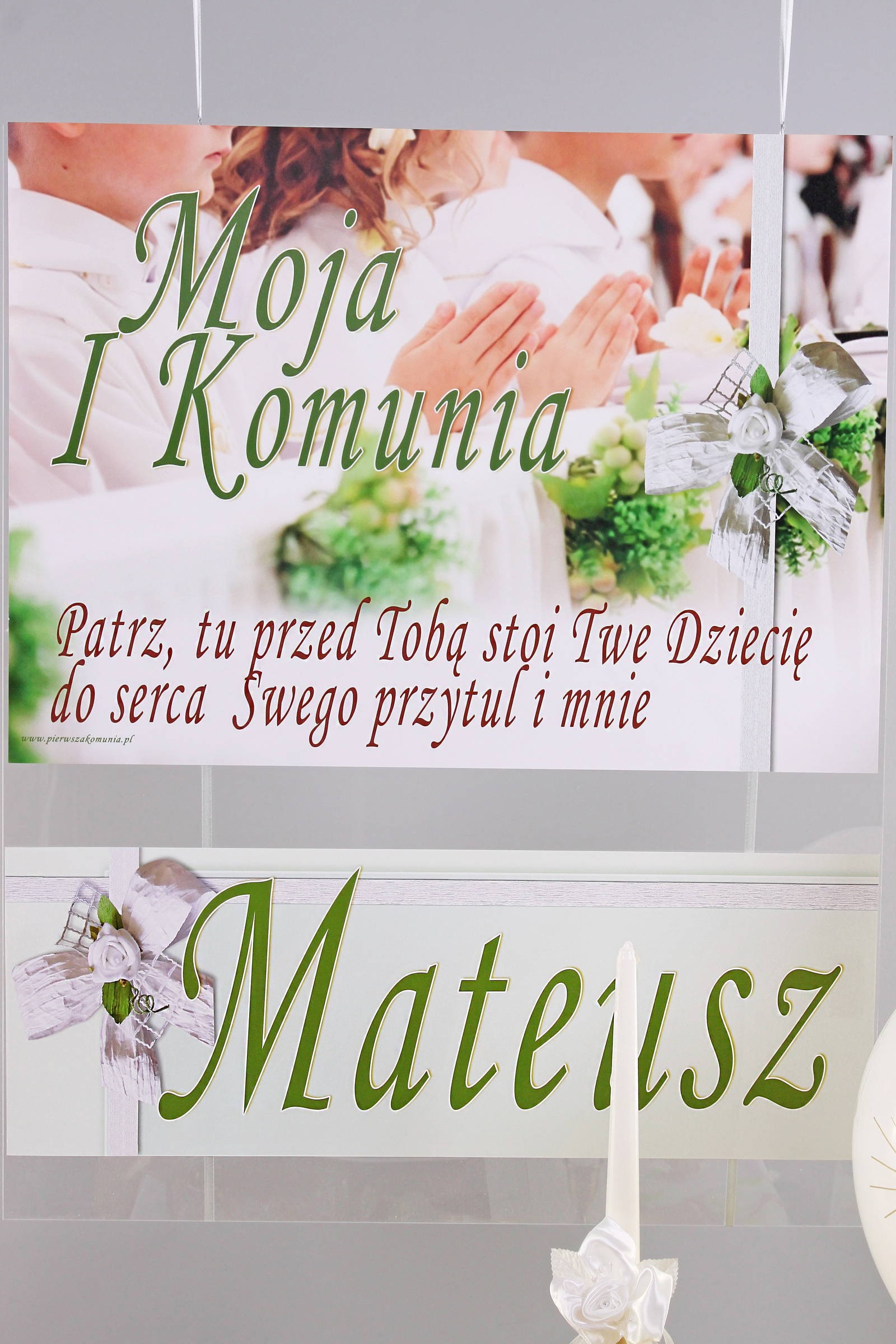 Personalized communion poster with name - Children's white - obraz 0