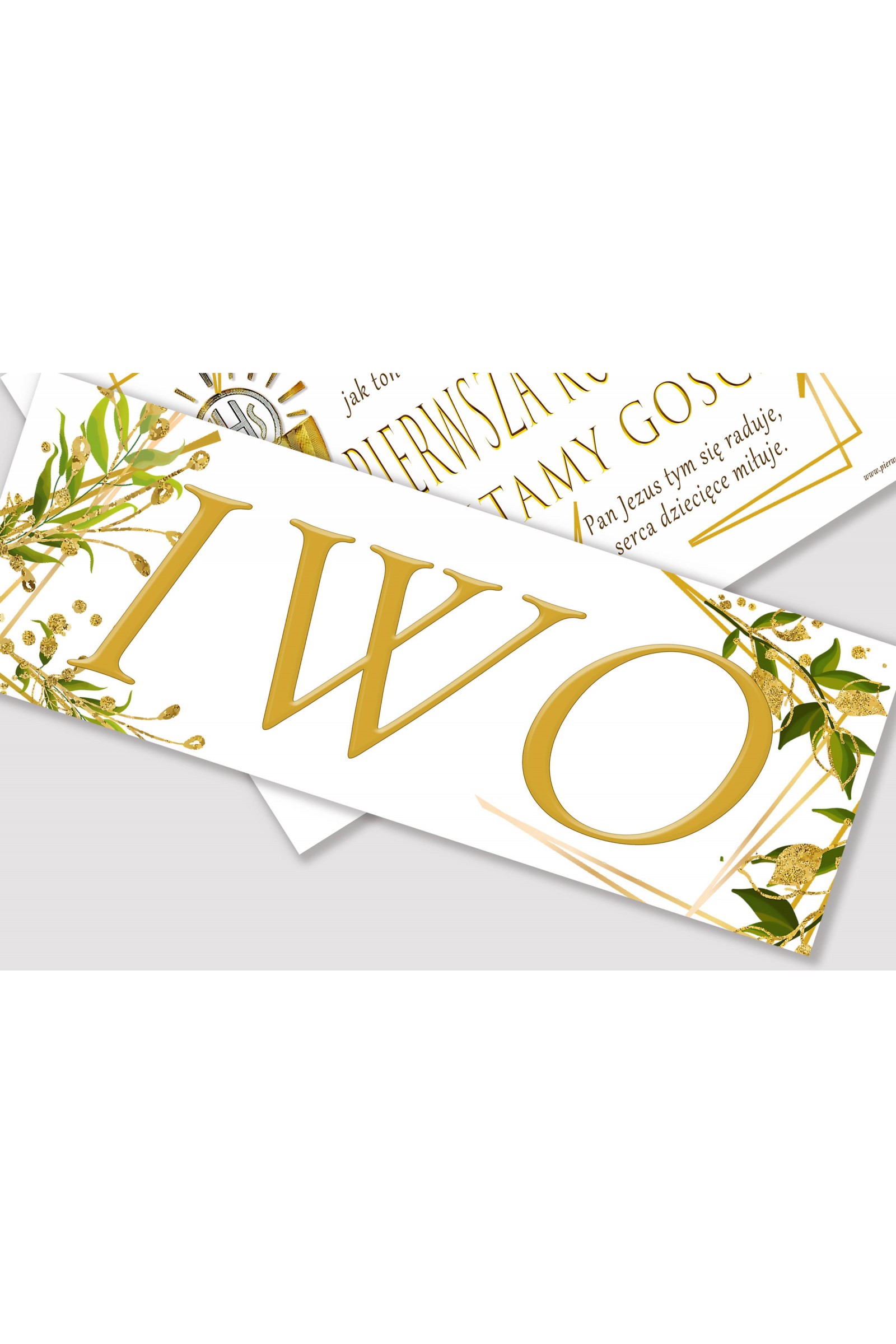 Personalized communion poster with name - Golden charms - obraz 1