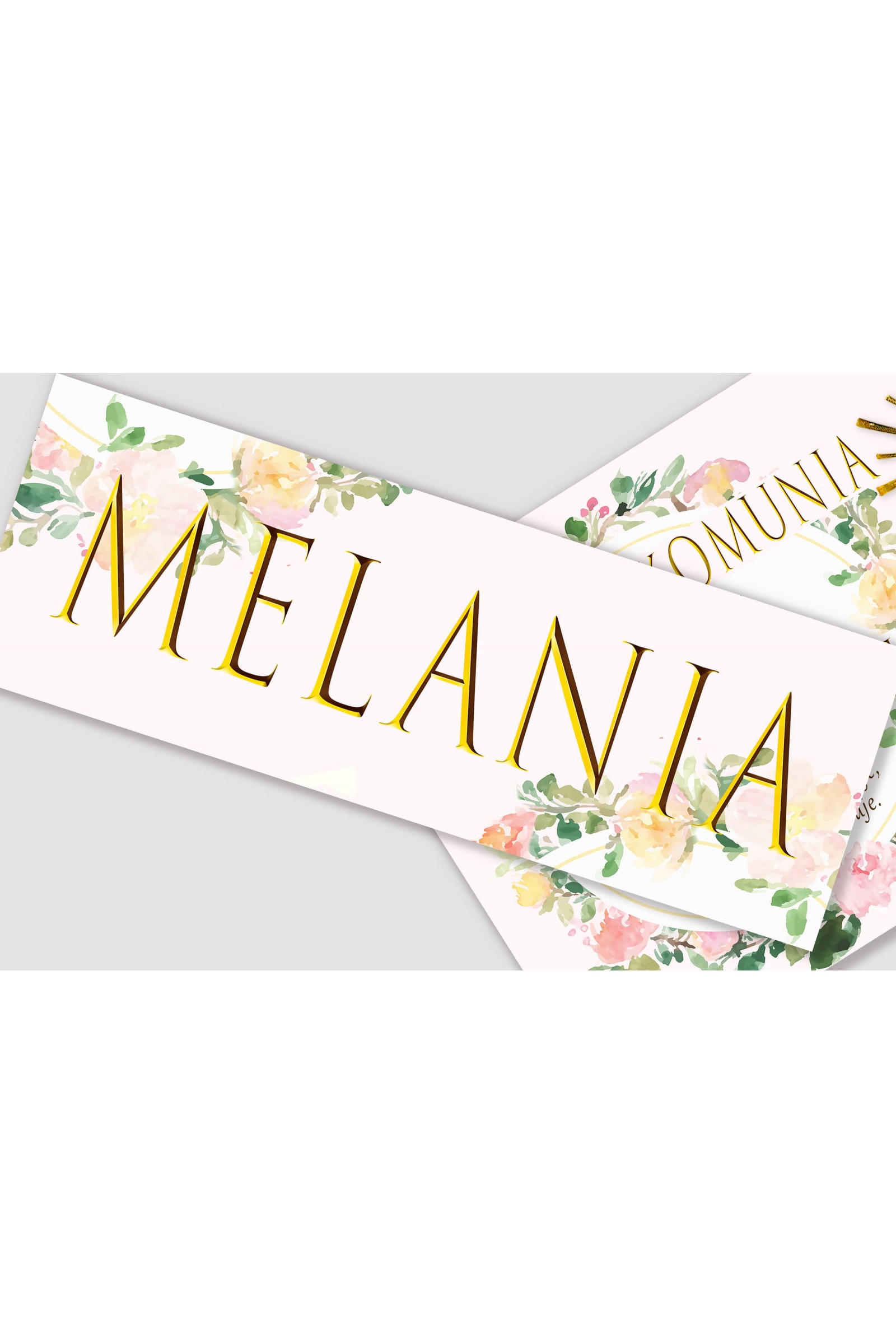 Personalized communion poster with name - Watercolor pink Personalized communion poster with name - Watercolor pink - obraz 1