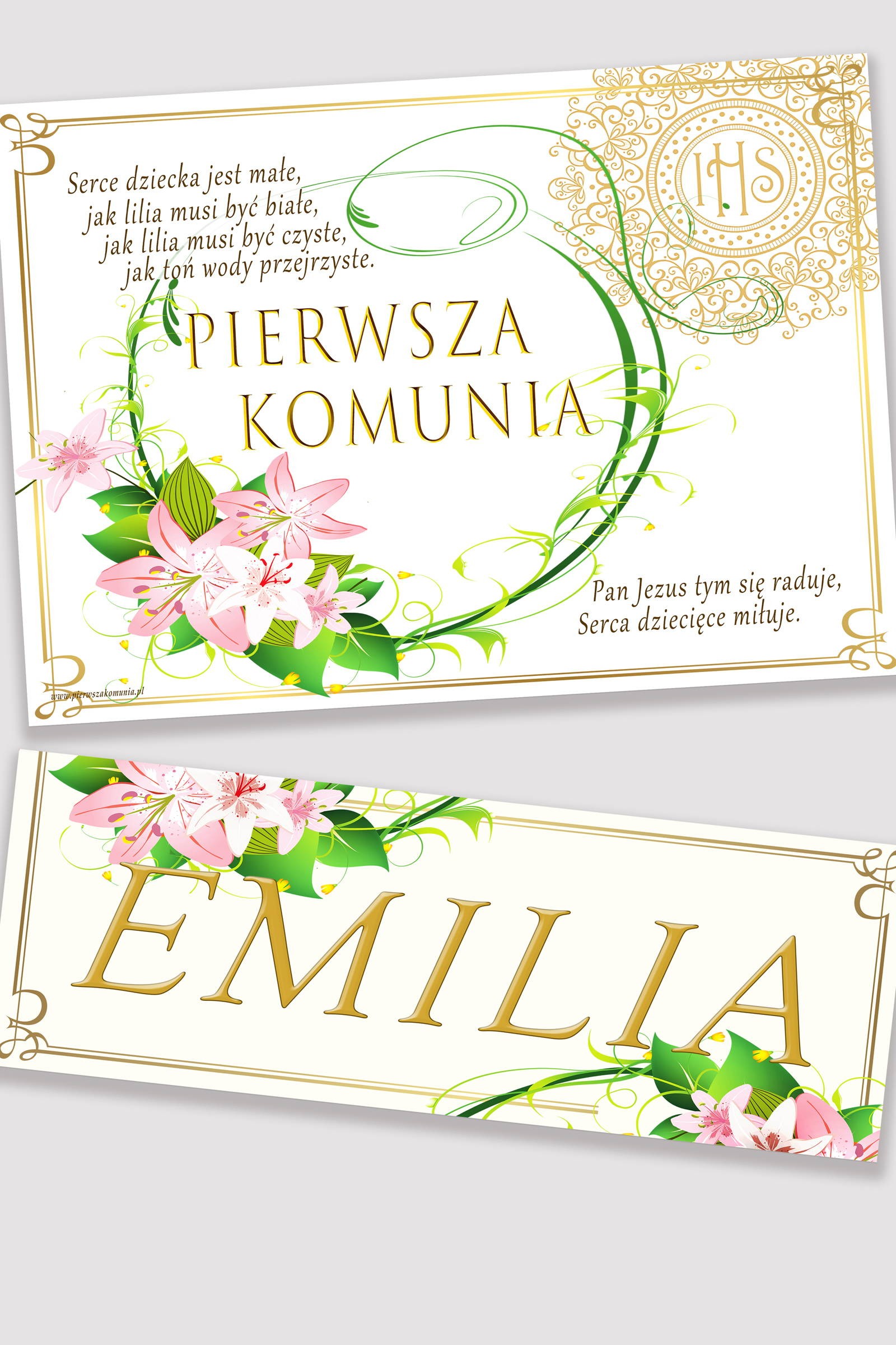 Personalized communion poster with name - Delicacy of the lily Personalized communion poster with name - Delicacy of the lily - obraz 0