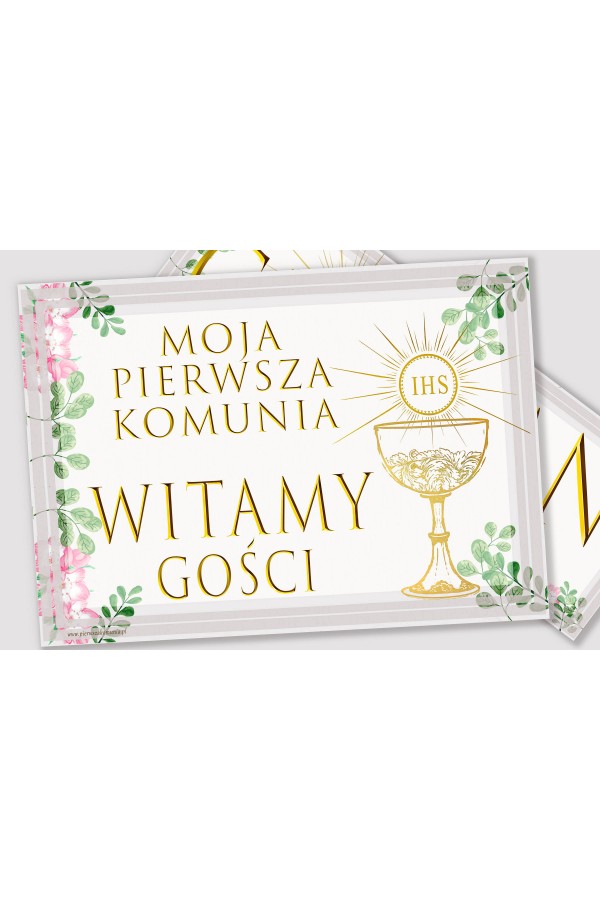 Personalized communion poster with name - Watercolor Violets Personalized communion poster with name - Watercolor Violets - obraz 2
