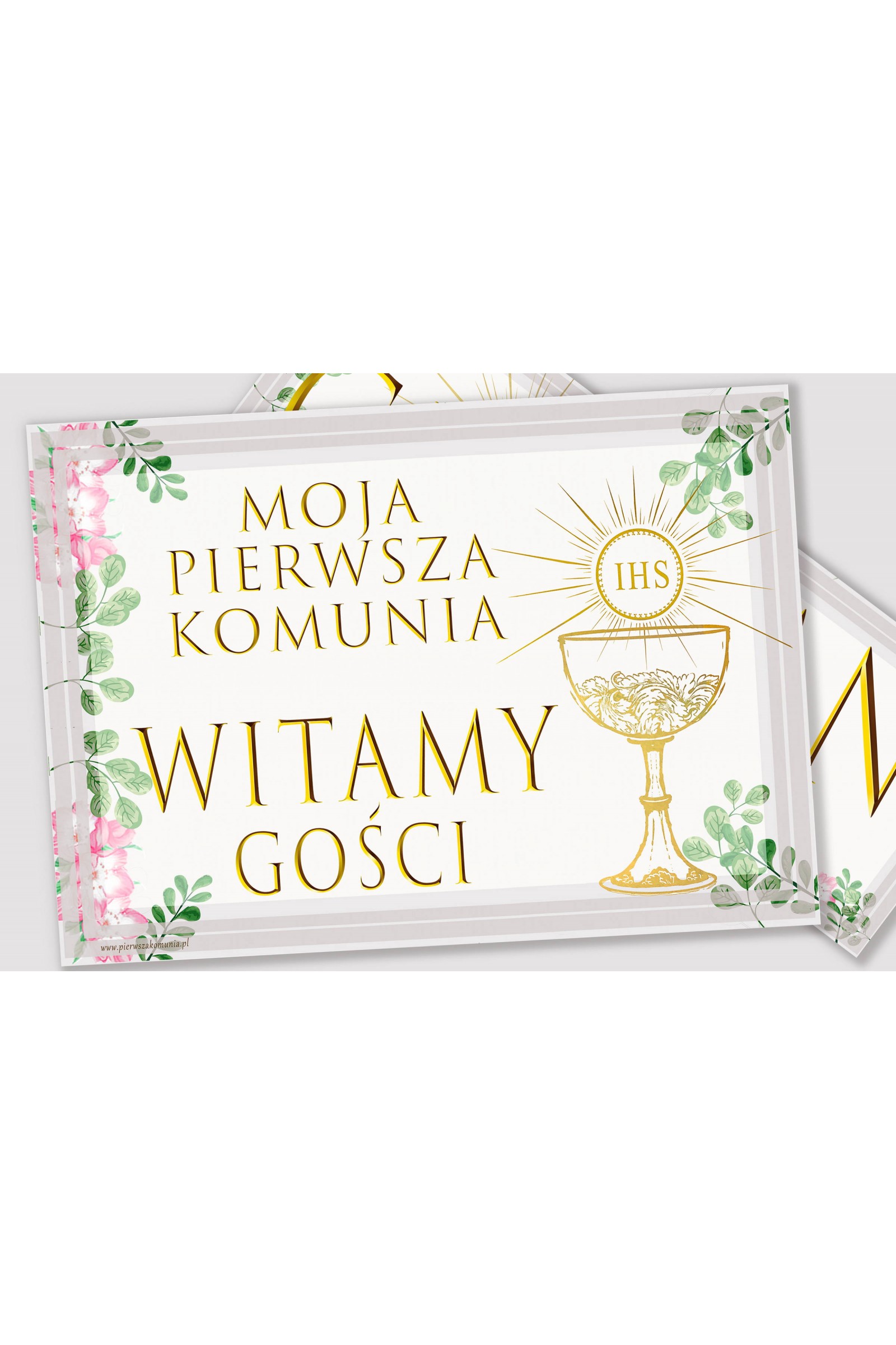 Personalized communion poster with name - Watercolor Violets Personalized communion poster with name - Watercolor Violets - obraz 2