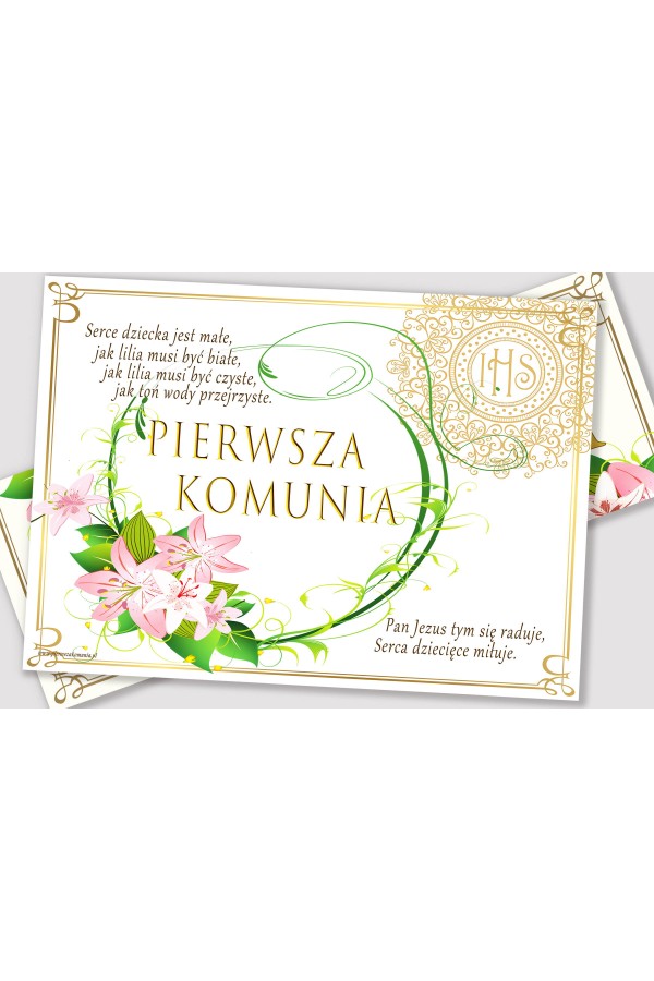 Personalized communion poster with name - Delicacy of the lily Personalized communion poster with name - Delicacy of the lily - obraz 2