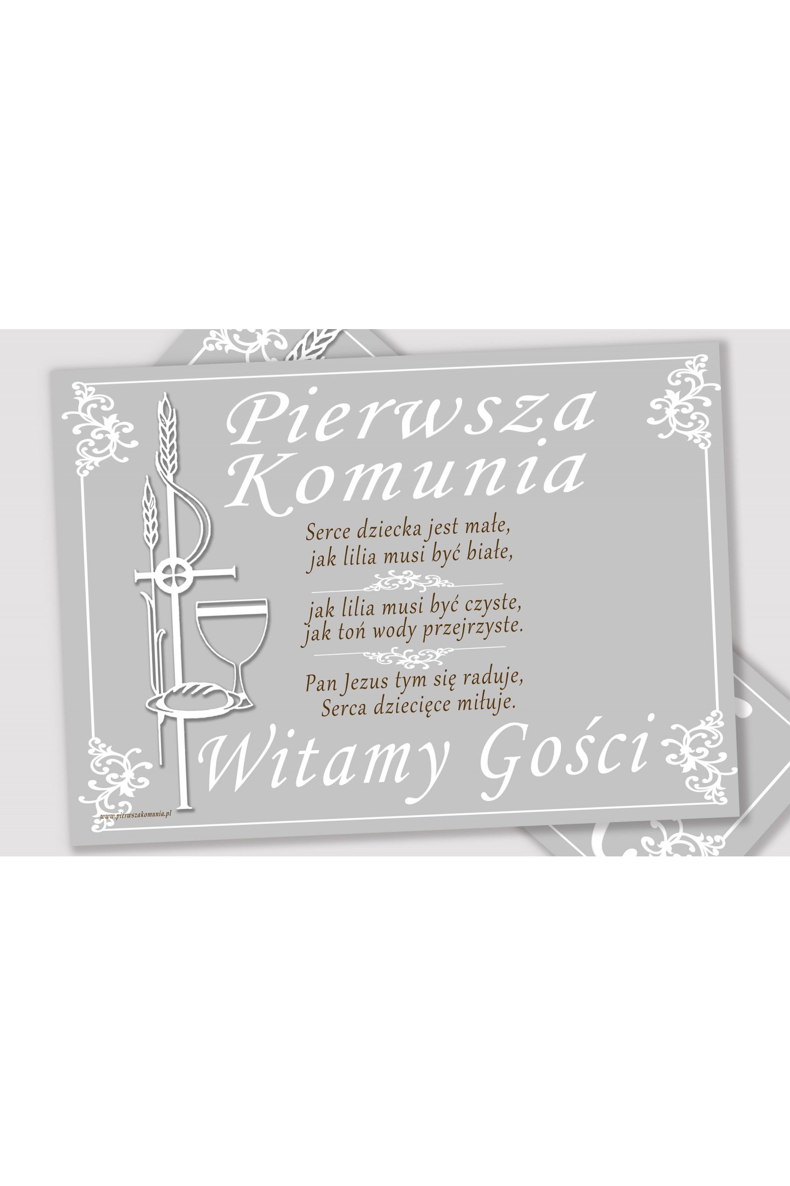 Personalized communion poster with name - White elegance Personalized communion poster with name - White elegance - obraz 2