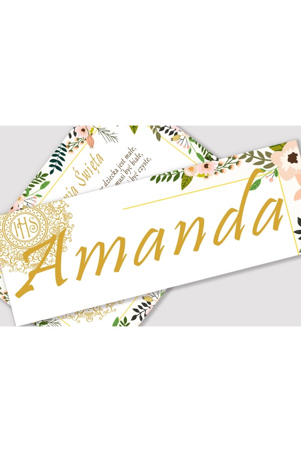 Personalized communion poster with name - Pastel poppies Personalized communion poster with name - Pastel poppies - obraz 1