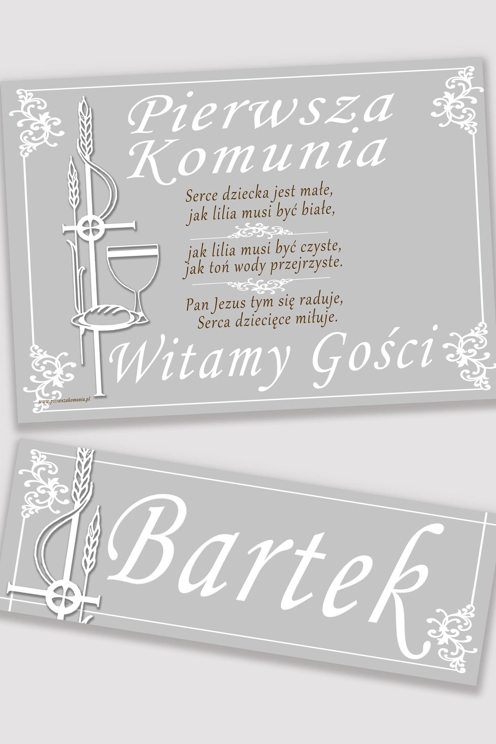 Personalized communion poster with name - White elegance Personalized communion poster with name - White elegance - obraz 0