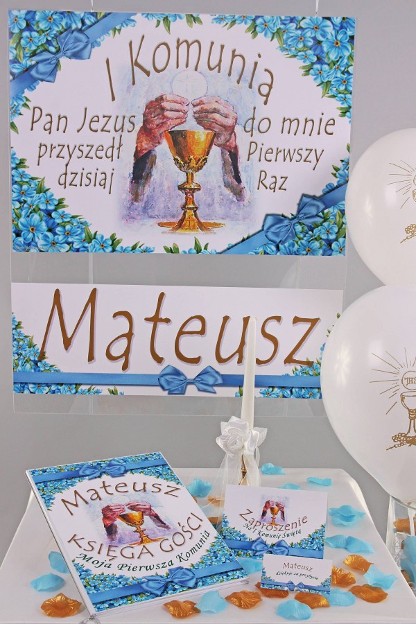 Personalized communion poster with a name - Unforgettable. Personalized communion poster with a name - Unforgettable. - obraz 1