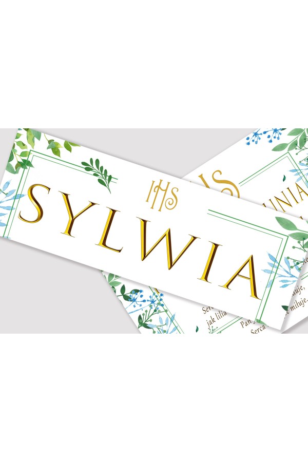 Personalized communion poster with name - Spring leaves Personalized communion poster with name - Spring leaves - obraz 1