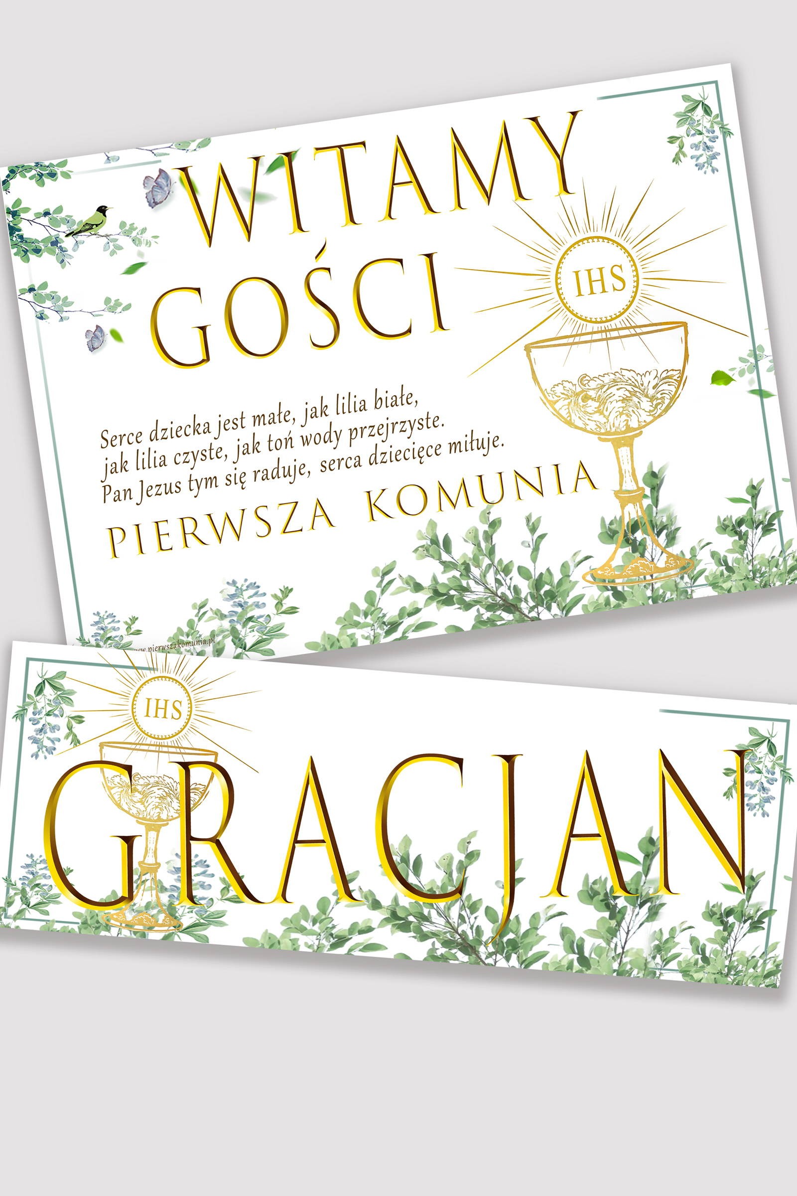Personalized communion poster with name - Nightingale in the grove Personalized communion poster with name - Nightingale in the grove - obraz 0