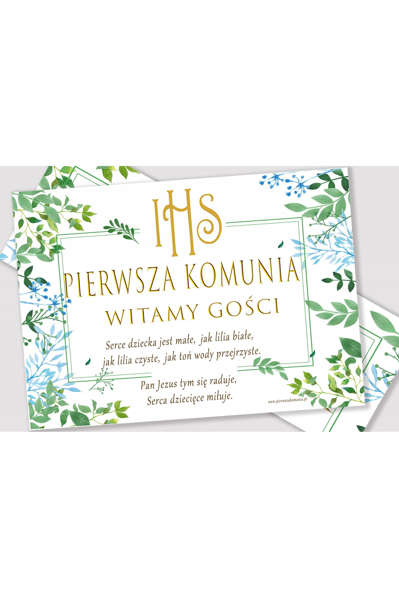 Personalized communion poster with name - Spring leaves Personalized communion poster with name - Spring leaves - obraz 2