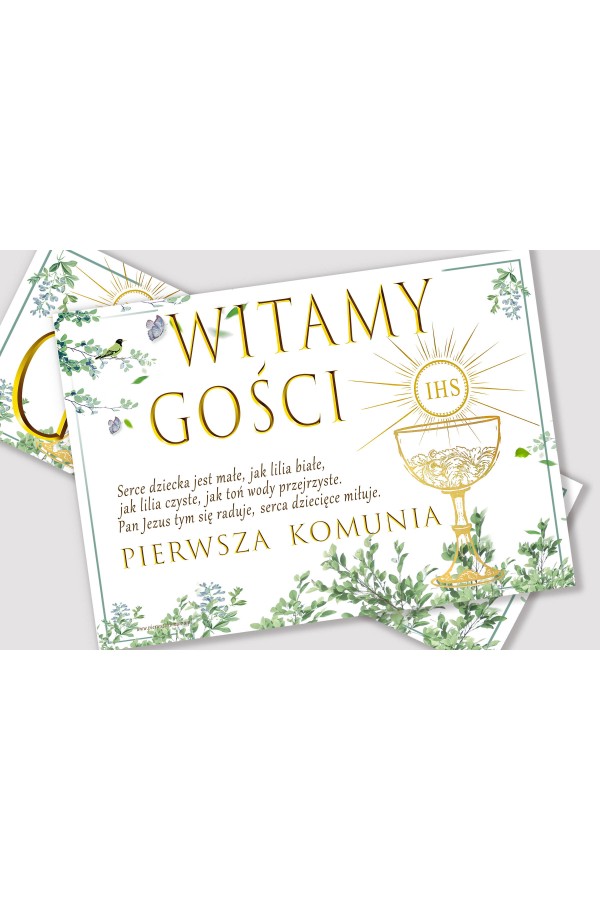 Personalized communion poster with name - Nightingale in the grove Personalized communion poster with name - Nightingale in the grove - obraz 2