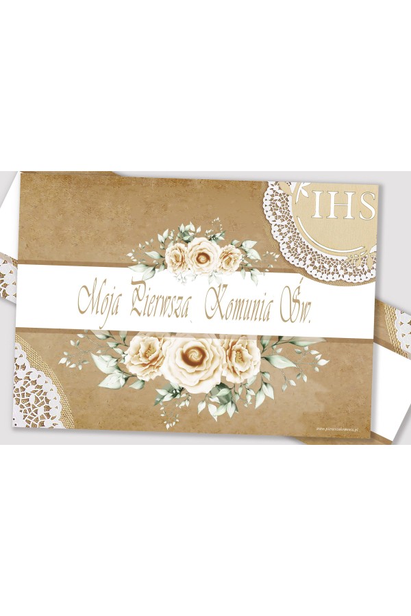 Personalized communion poster with name - Parchment beige Personalized communion poster with name - Parchment beige - obraz 2