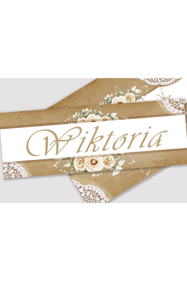 Personalized communion poster with name - Parchment beige Personalized communion poster with name - Parchment beige - obraz 1