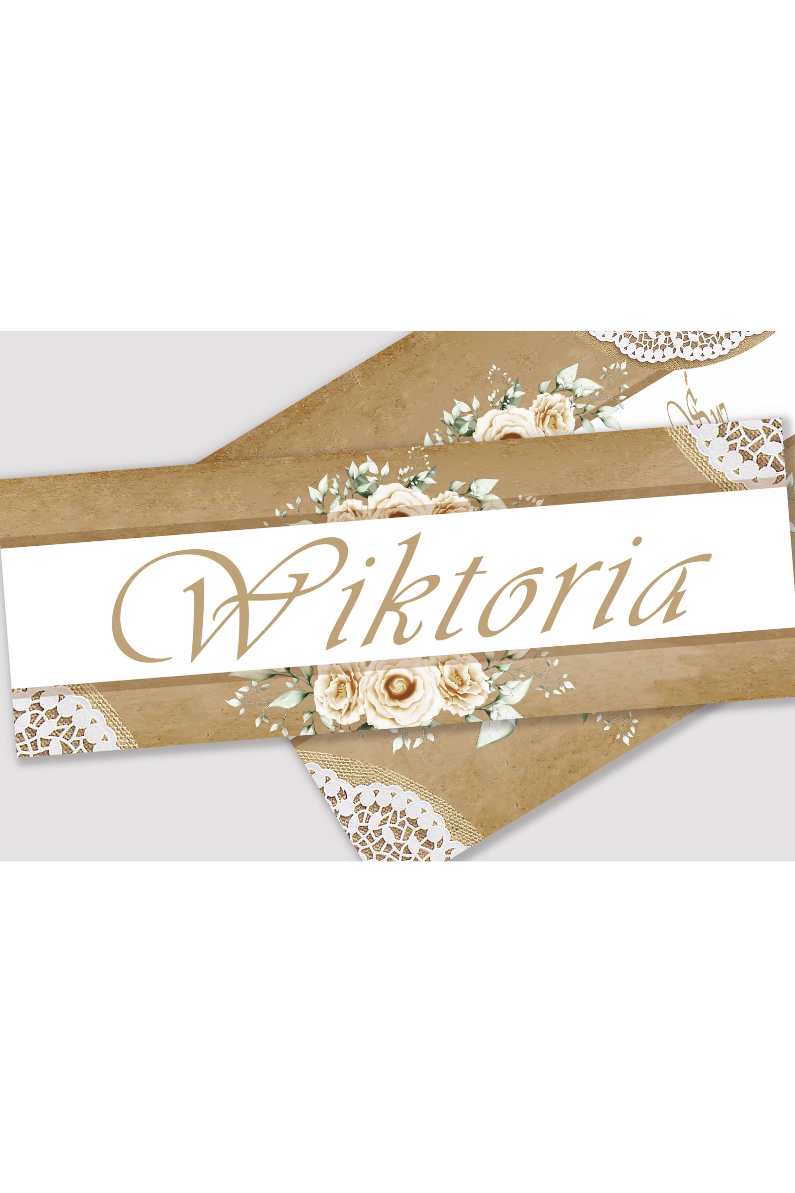 Personalized communion poster with name - Parchment beige Personalized communion poster with name - Parchment beige - obraz 1