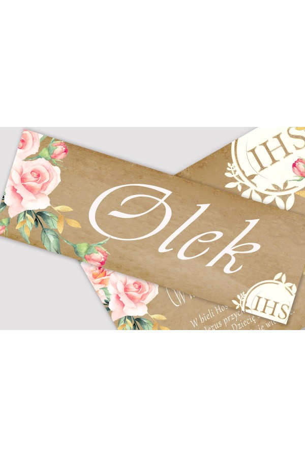 Personalized communion poster with name - Parchment bouquet Personalized communion poster with name - Parchment bouquet - obraz 1