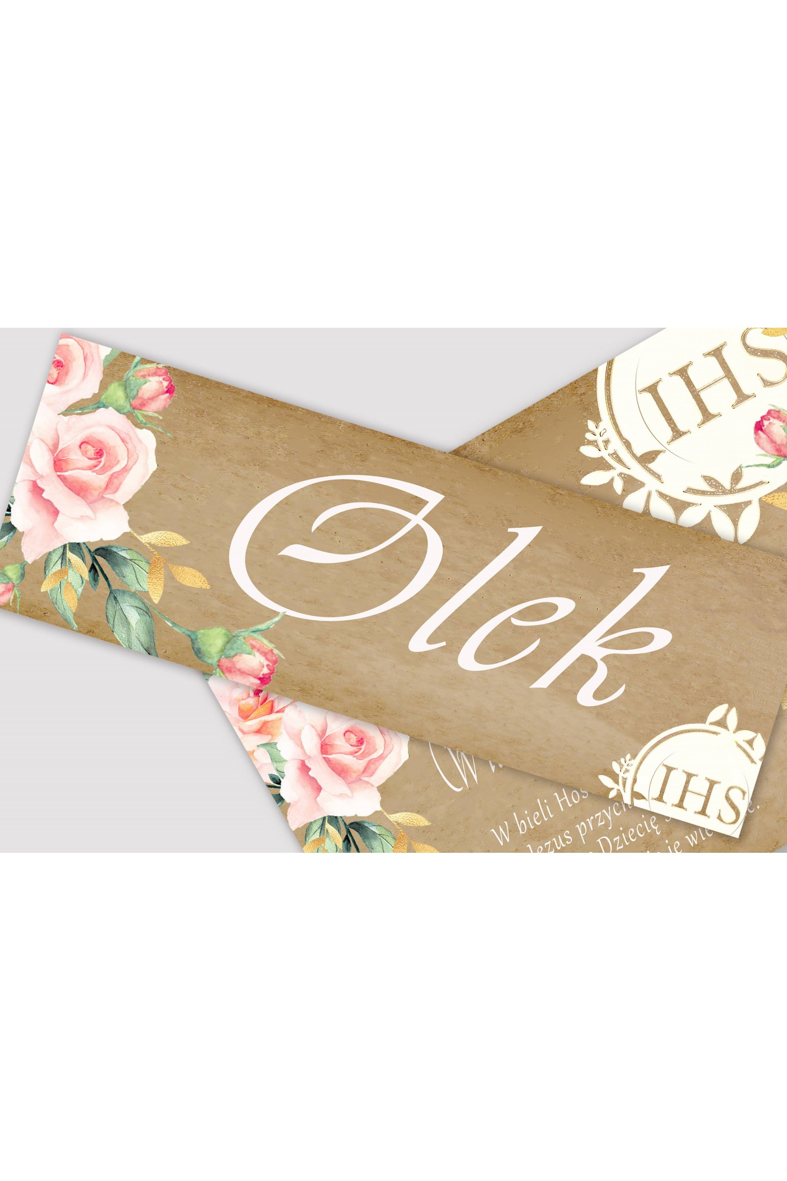 Personalized communion poster with name - Parchment bouquet Personalized communion poster with name - Parchment bouquet - obraz 1