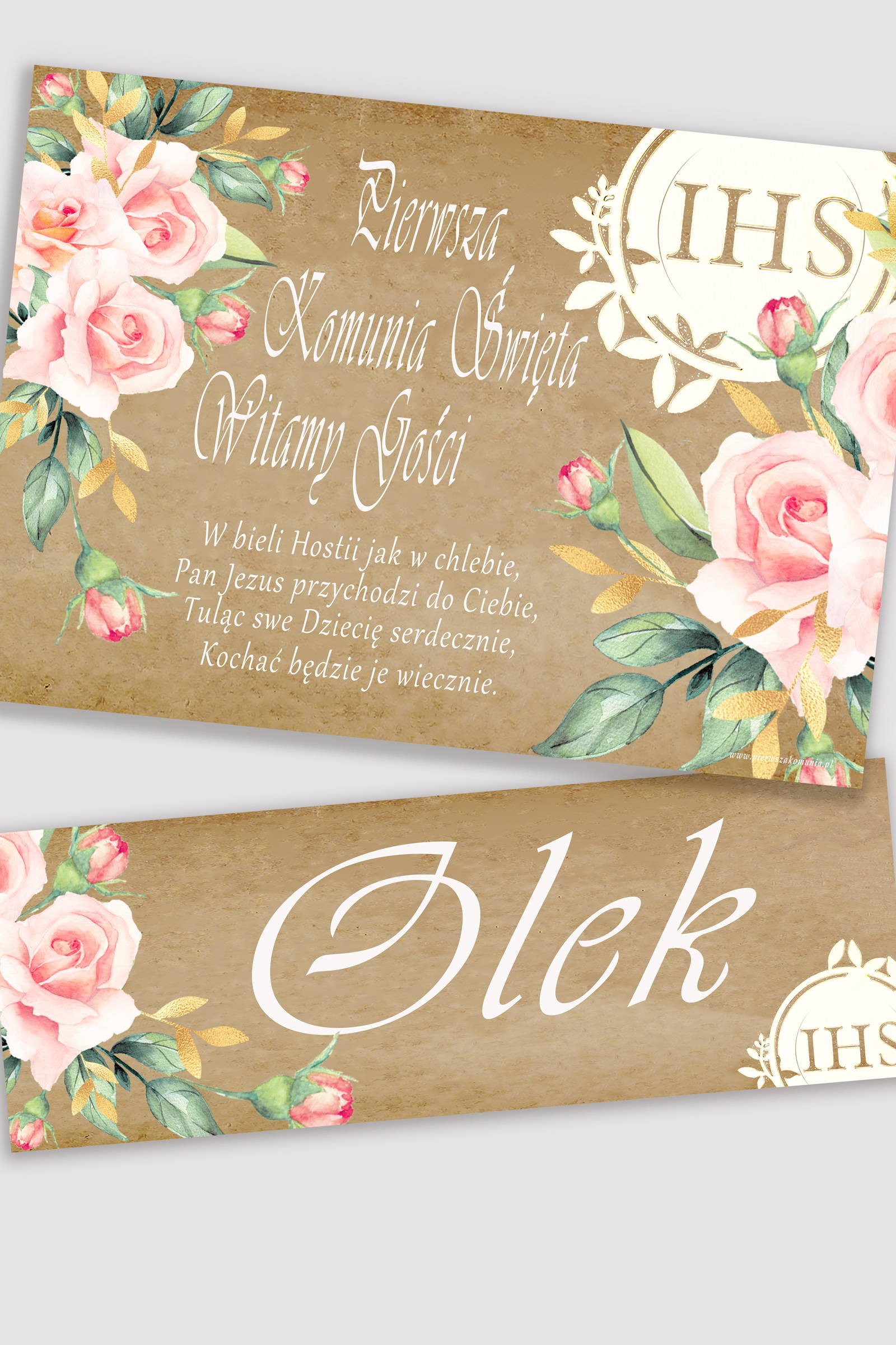 Personalized communion poster with name - Parchment bouquet Personalized communion poster with name - Parchment bouquet - obraz 0