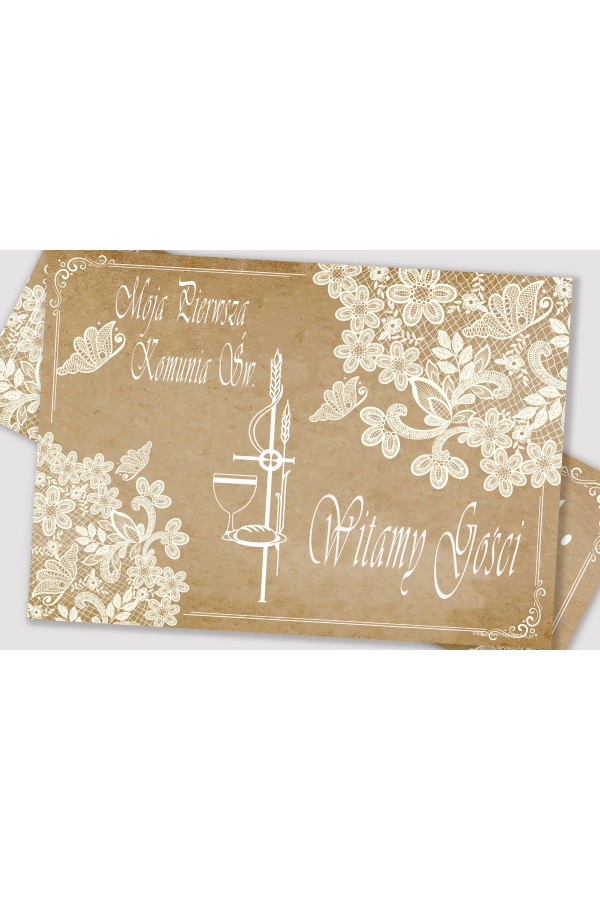 Personalized communion poster with name - Parchment butterfly Personalized communion poster with name - Parchment butterfly - obraz 2