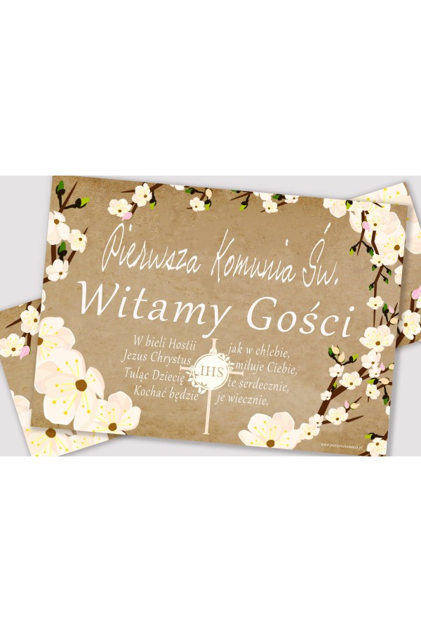 Personalized communion poster with name - Parchment orchard Personalized communion poster with name - Parchment orchard - obraz 2