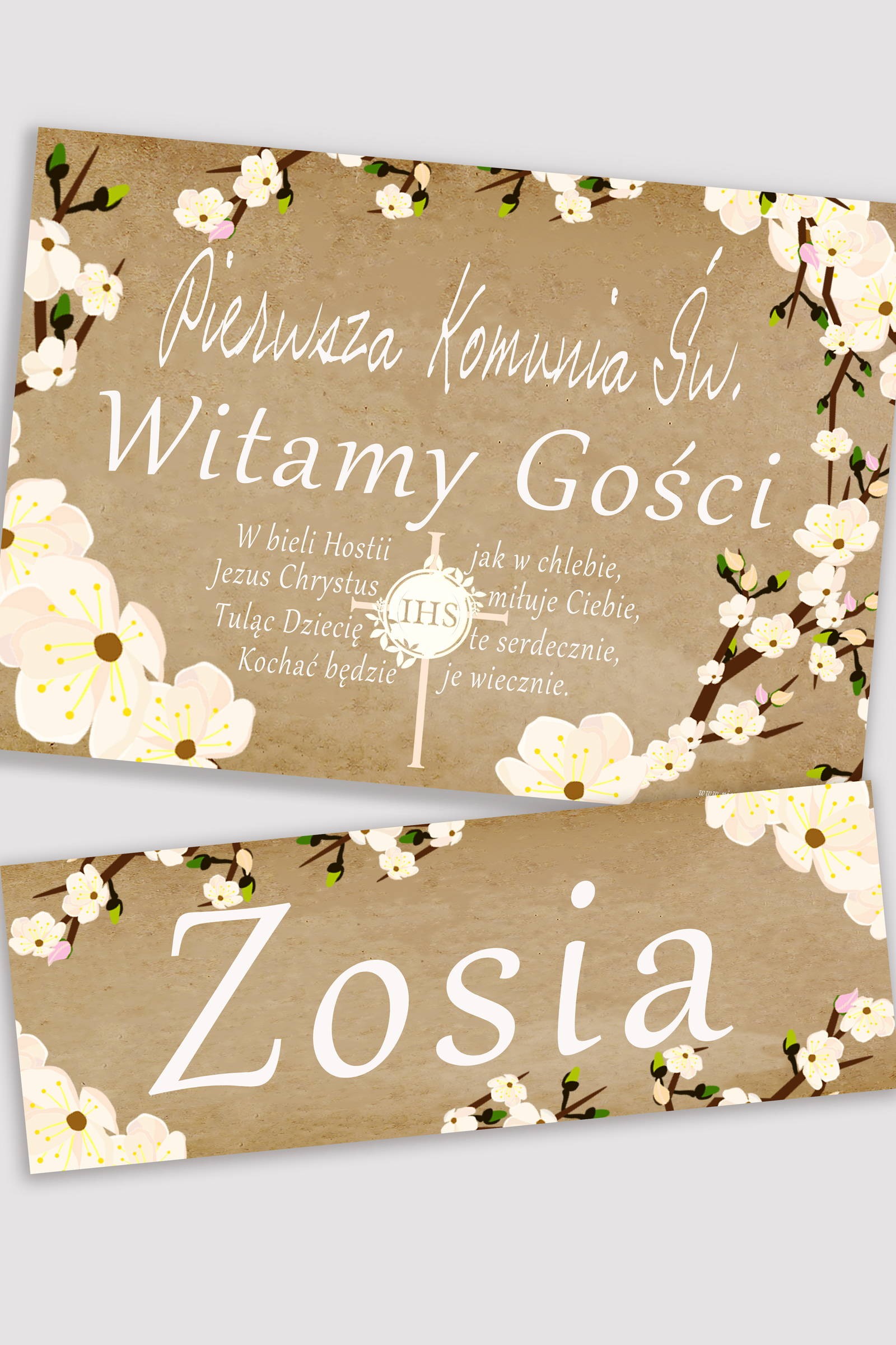 Personalized communion poster with name - Parchment orchard Personalized communion poster with name - Parchment orchard - obraz 0