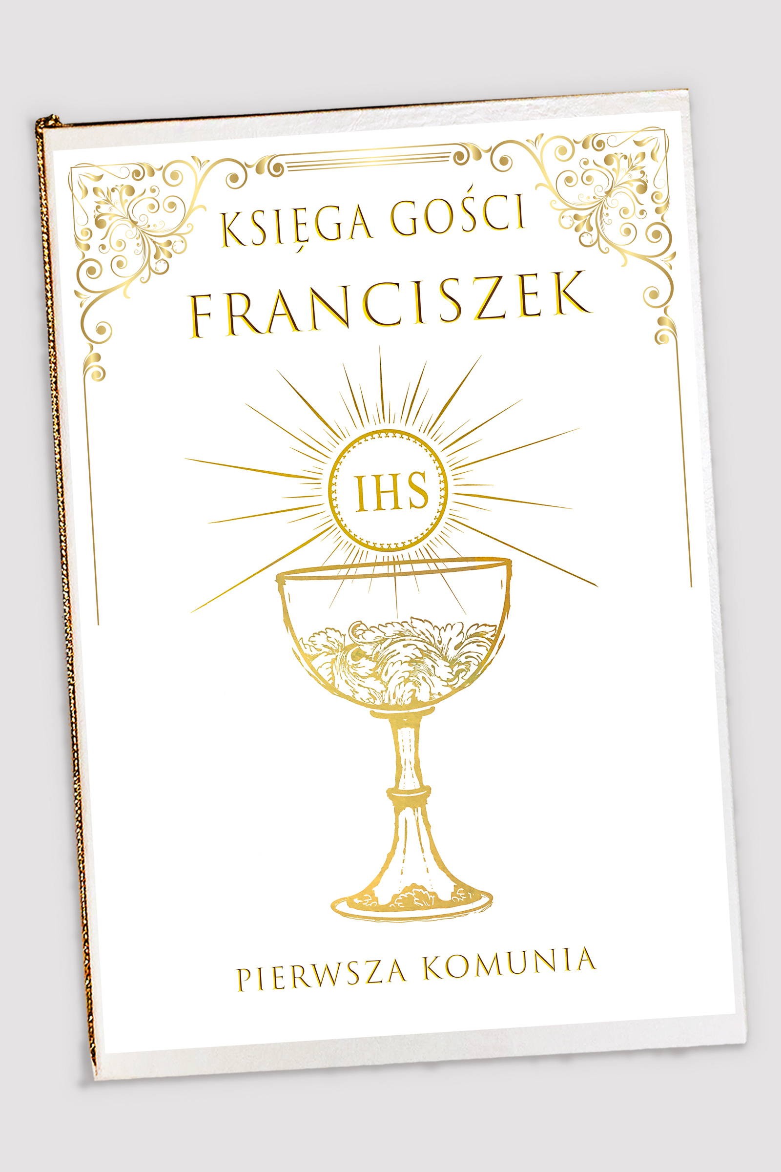 Personalized communion memorial book - Royal Gold - obraz 0