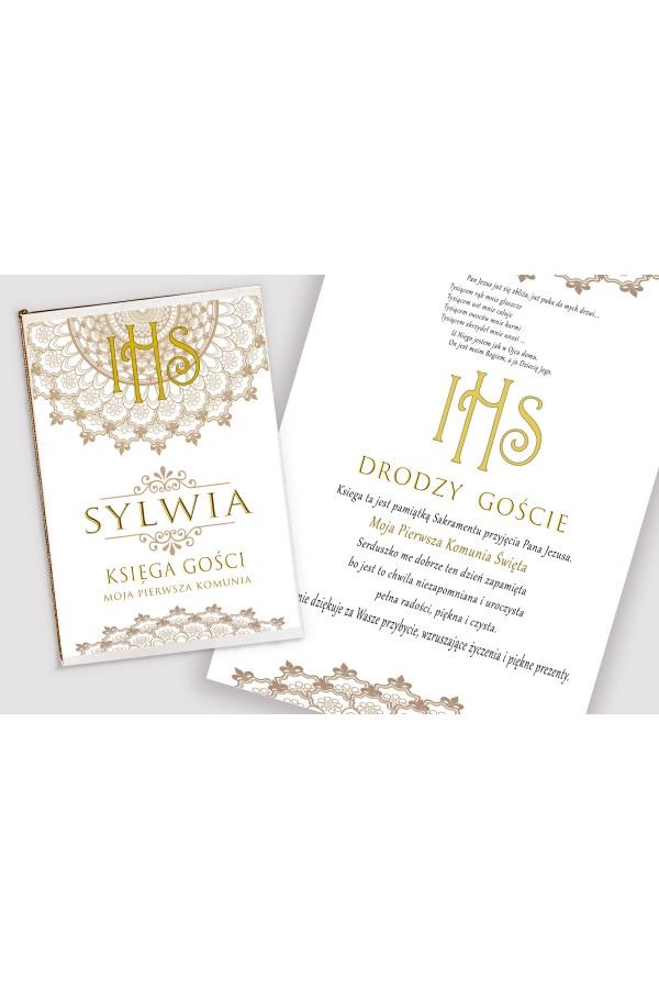 Personalized communion memorial book - Rosette - obraz 1
