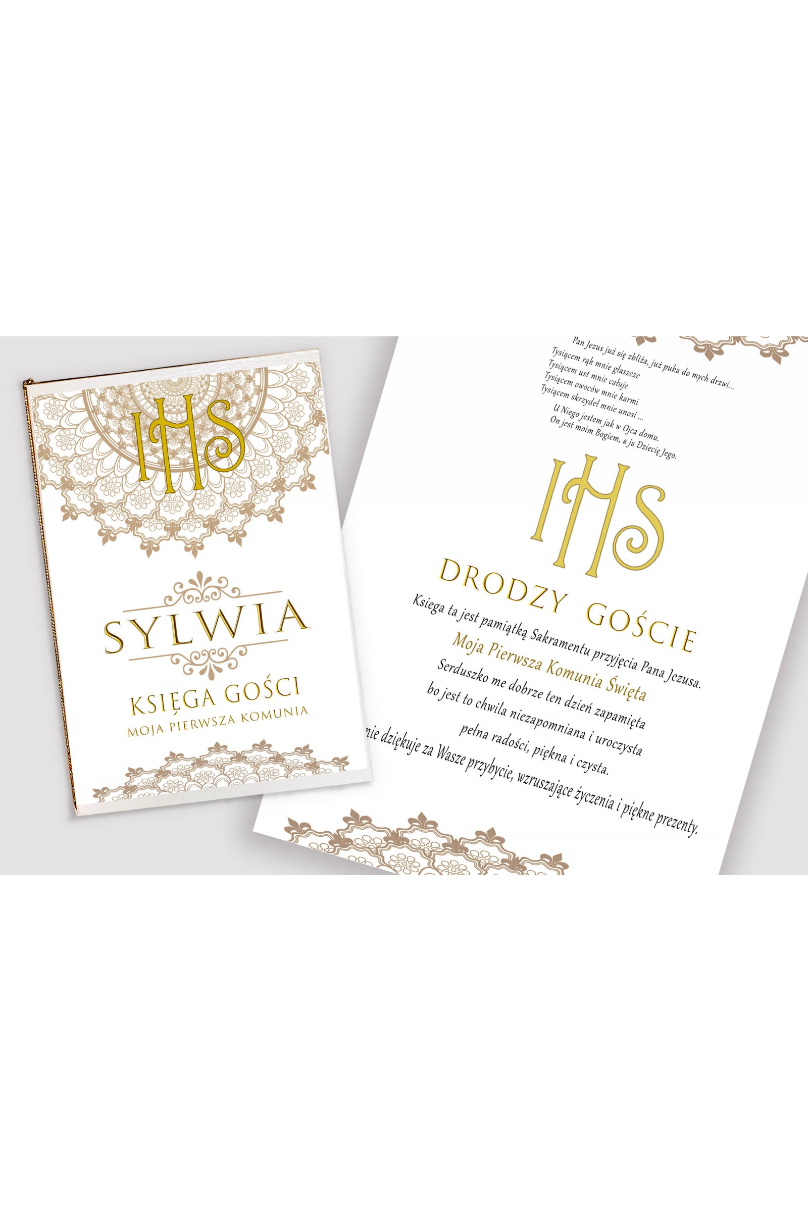 Personalized communion memorial book - Rosette - obraz 1