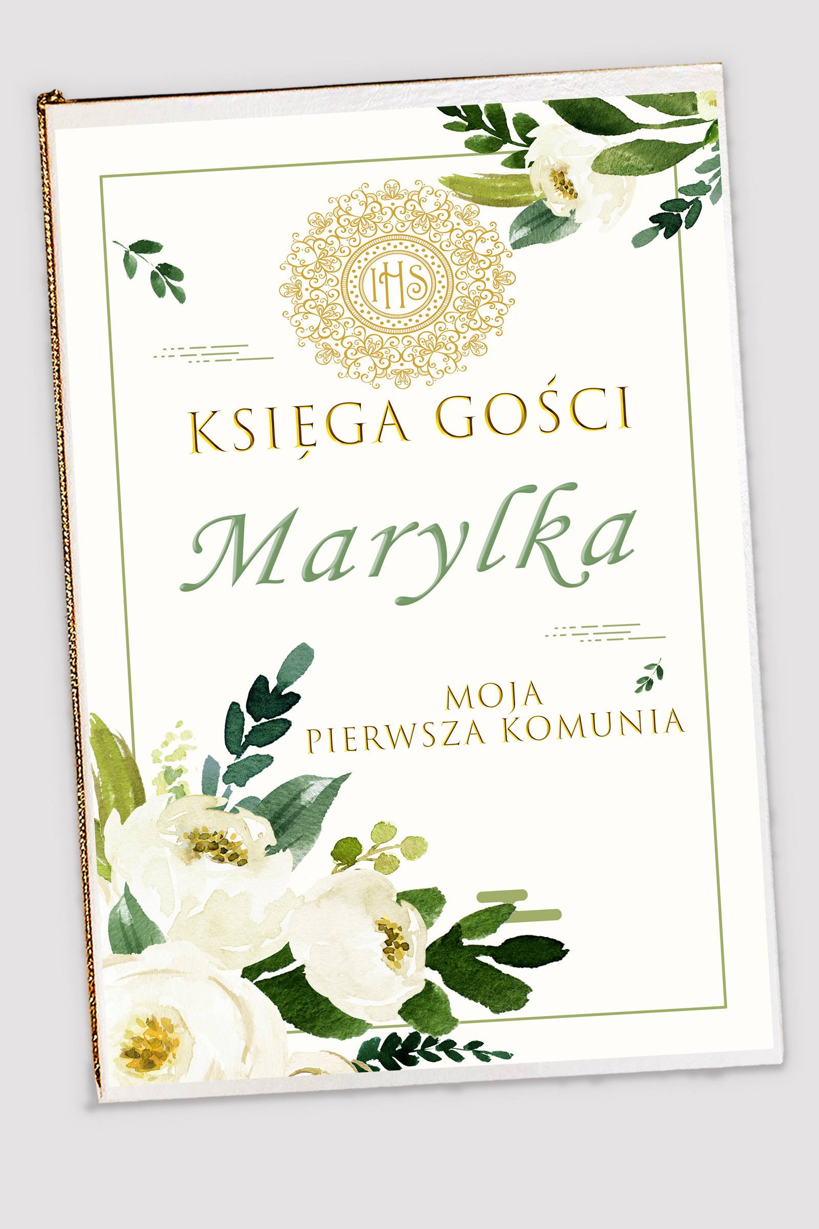 Personalized communion memorial book - White bouquet Personalized communion memorial book - White bouquet - obraz 0
