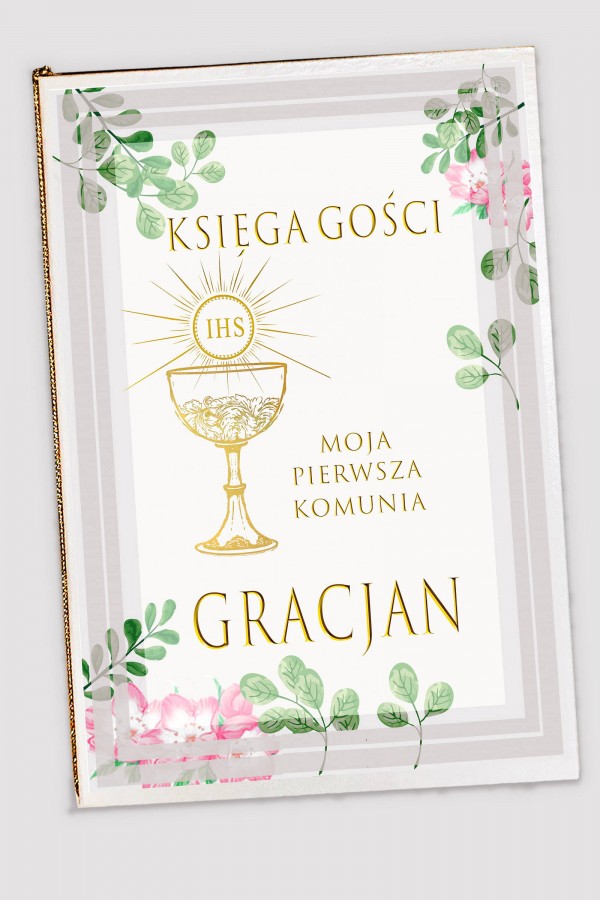 Personalized communion souvenir book - Watercolor Violets Personalized communion souvenir book - Watercolor Violets - obraz 0