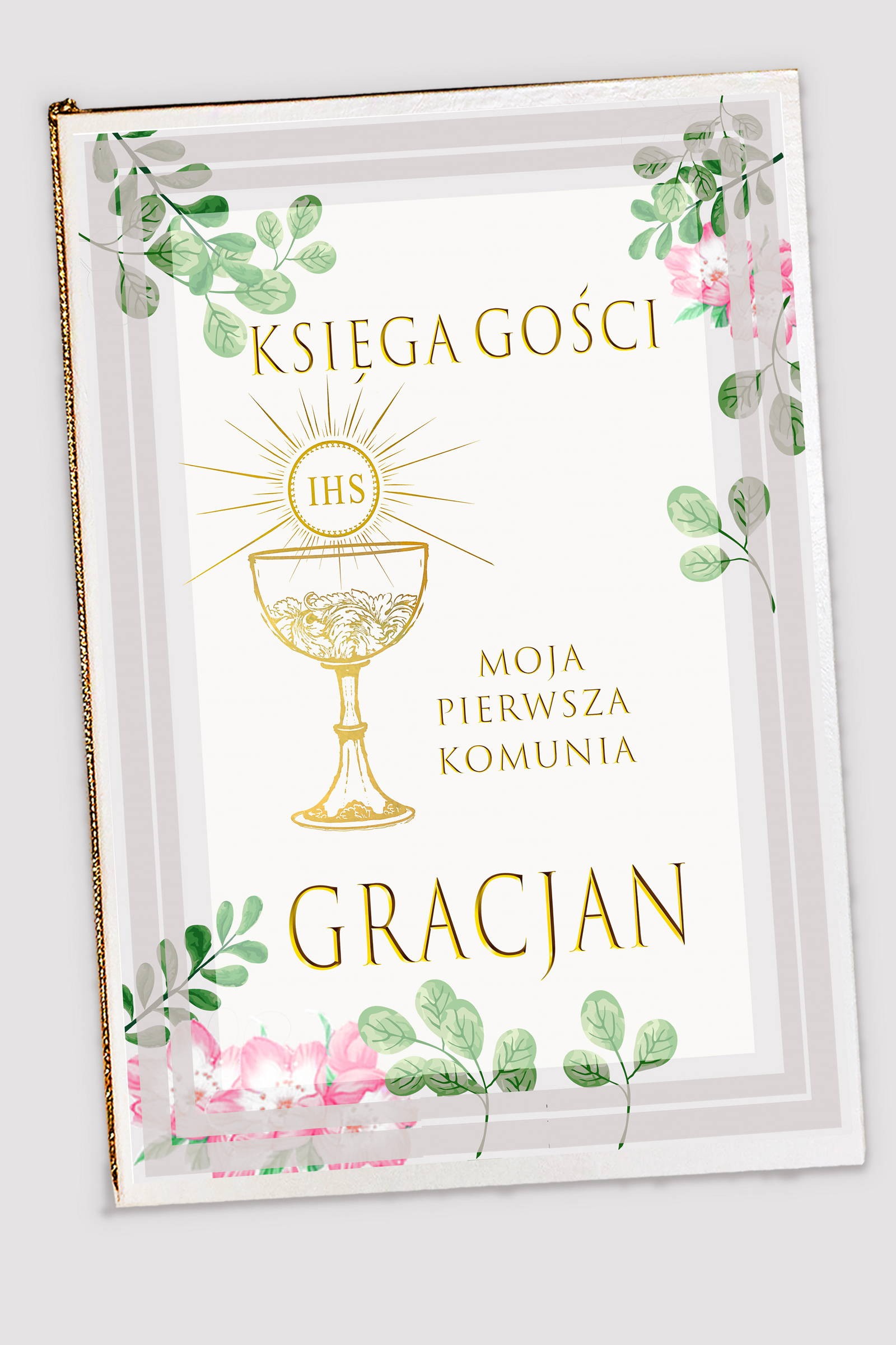 Personalized communion souvenir book - Watercolor Violets Personalized communion souvenir book - Watercolor Violets - obraz 0