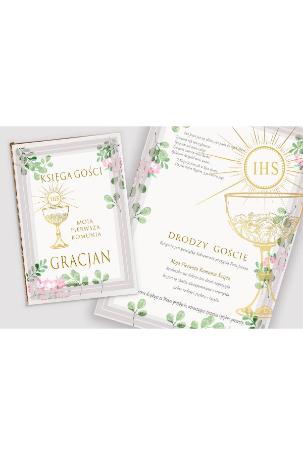 Personalized communion souvenir book - Watercolor Violets Personalized communion souvenir book - Watercolor Violets - obraz 1