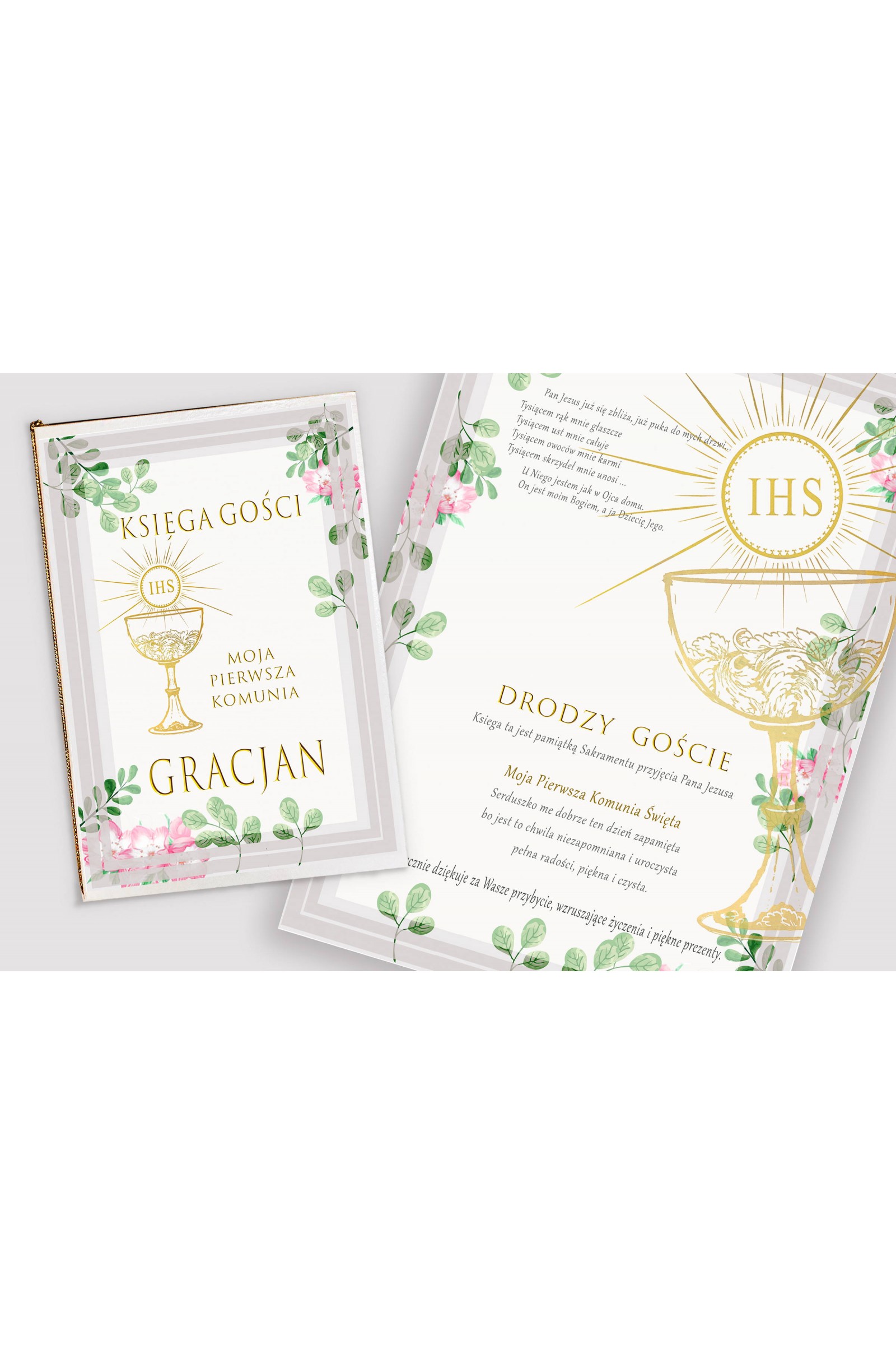 Personalized communion souvenir book - Watercolor Violets Personalized communion souvenir book - Watercolor Violets - obraz 1