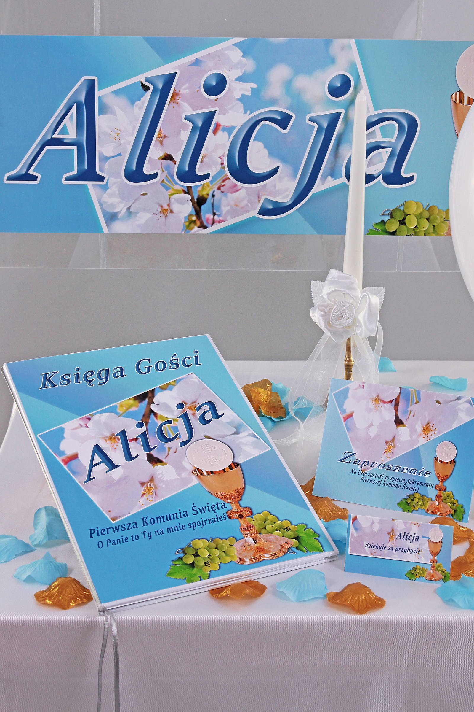Personalized communion memorial book - Turquoise apple tree Personalized communion memorial book - Turquoise apple tree - obraz 0