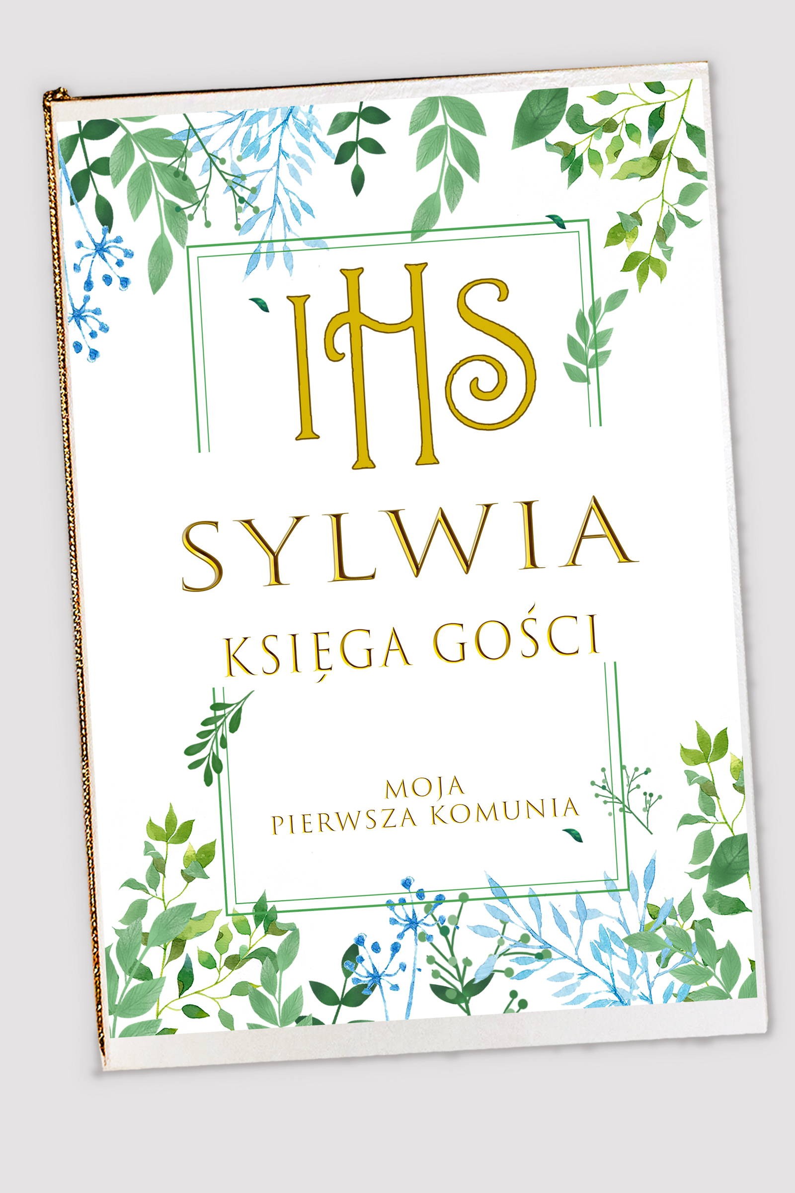 Personalized communion souvenir book - Spring leaves Personalized communion souvenir book - Spring leaves - obraz 0