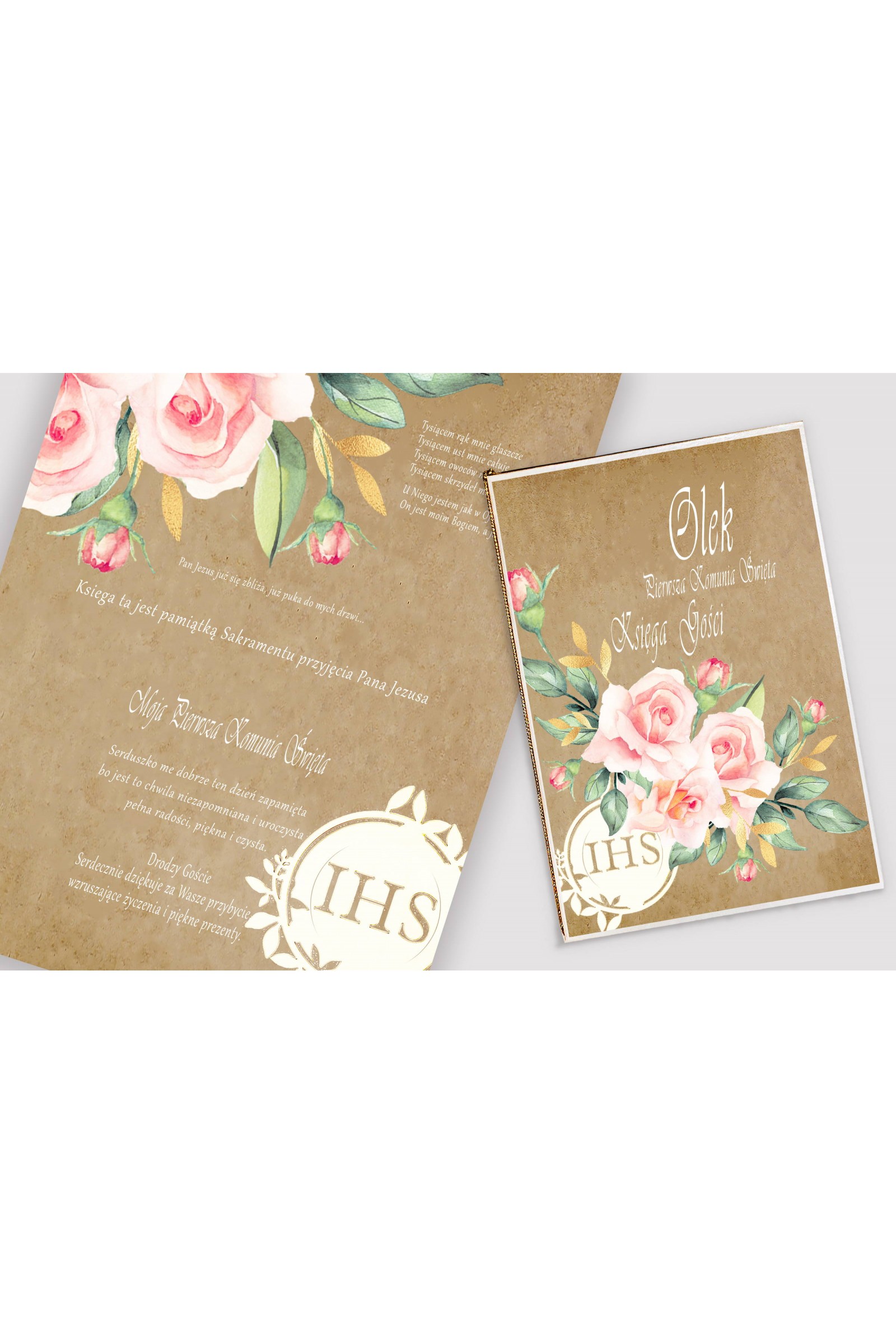 Personalized communion souvenir book - Parchment bouquet Personalized communion souvenir book - Parchment bouquet - obraz 1