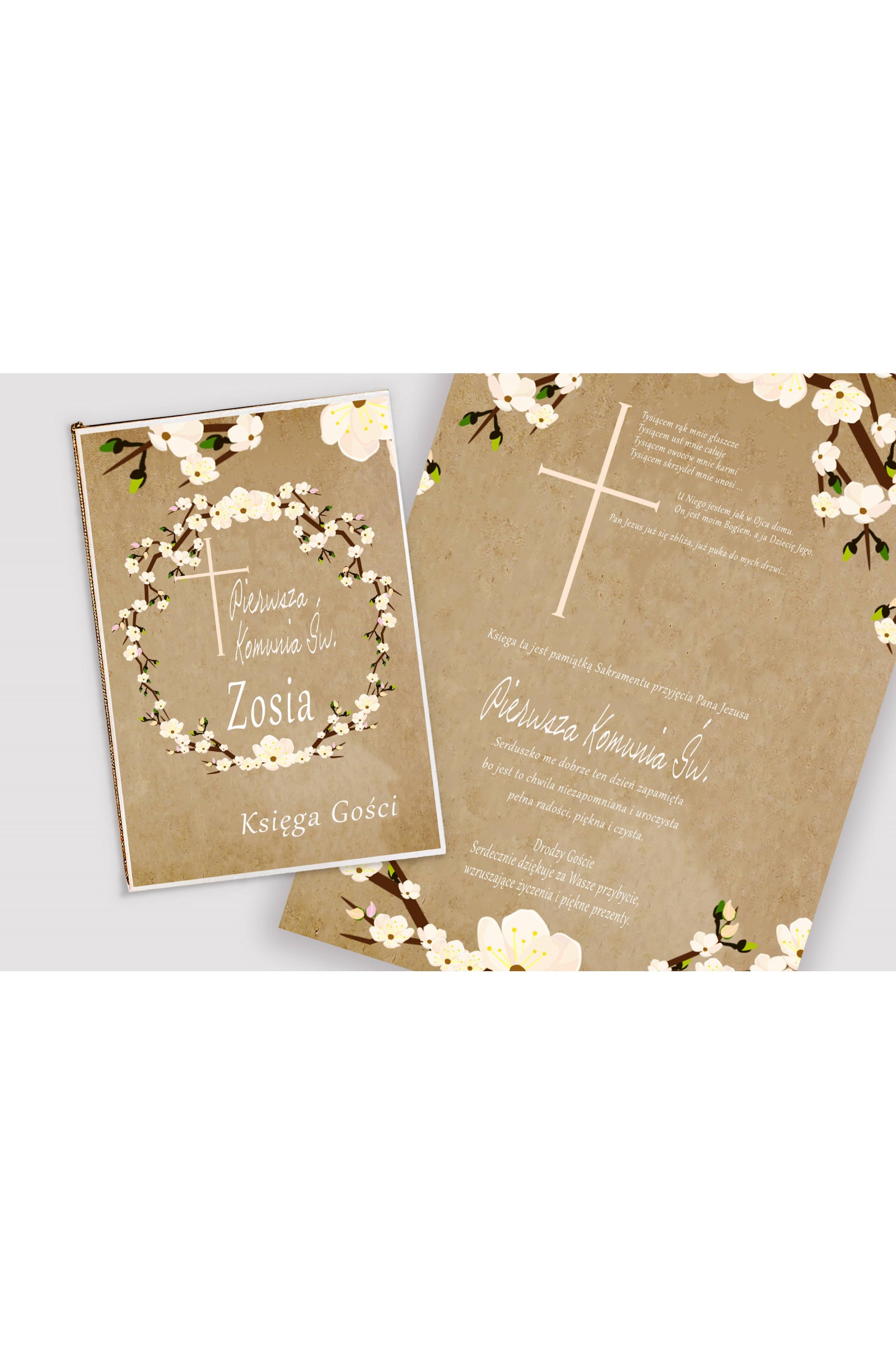 Personalized communion souvenir book - Parchment orchard Personalized communion souvenir book - Parchment orchard - obraz 1