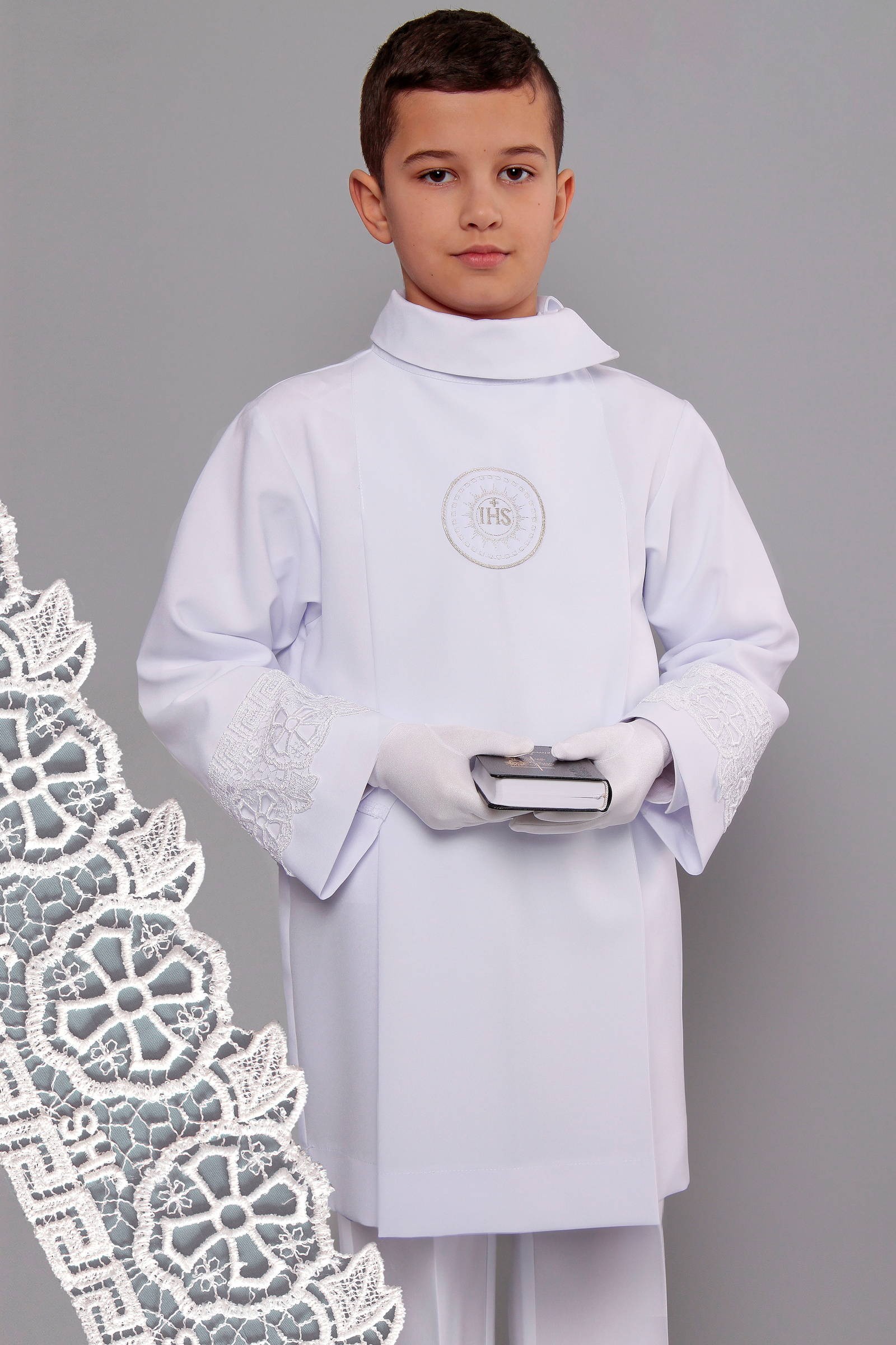 Communion dress with guipure 2wg/UK-AK1 - obraz 0
