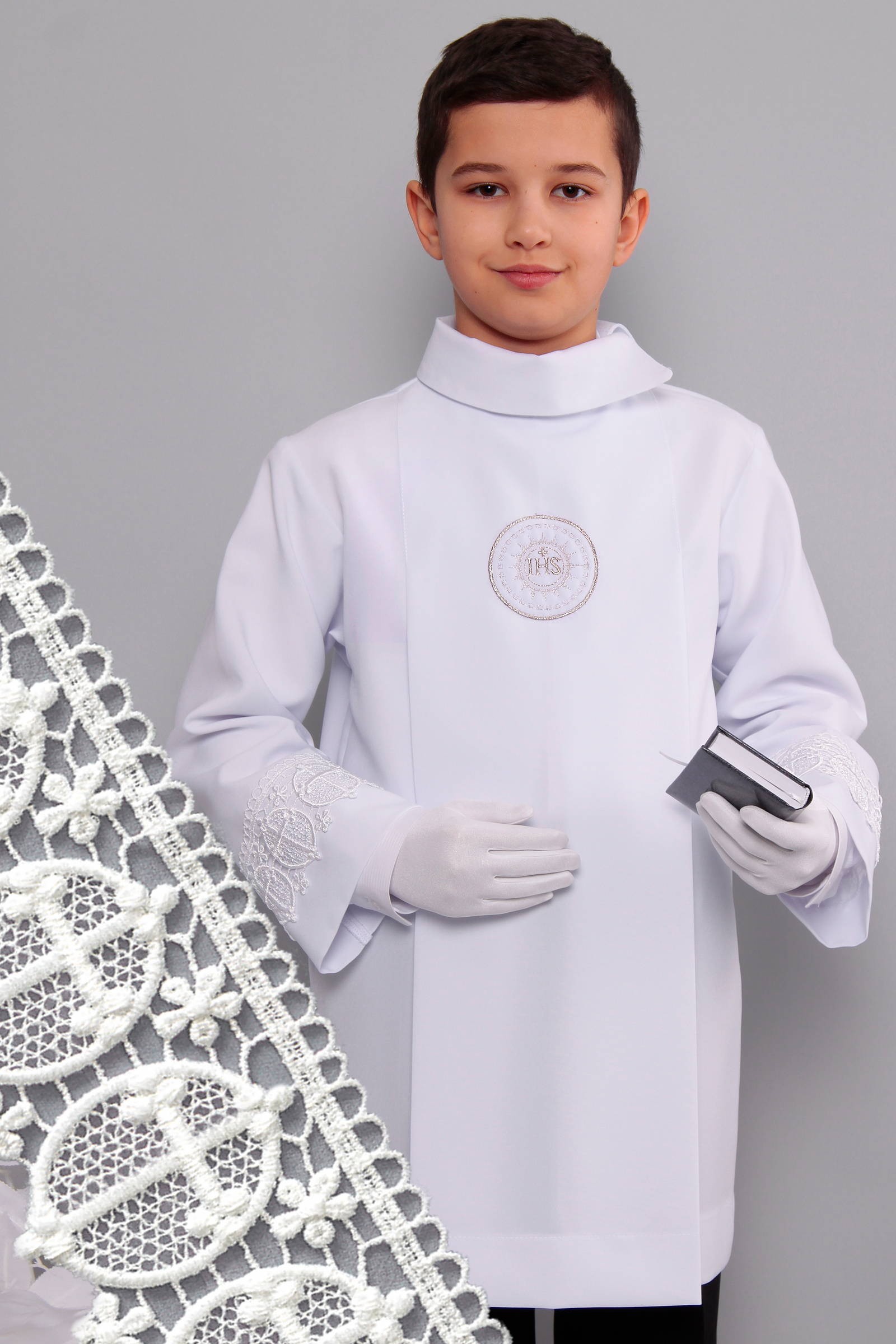 Communion dress with guipure 2wg/UK-AK2 - obraz 0