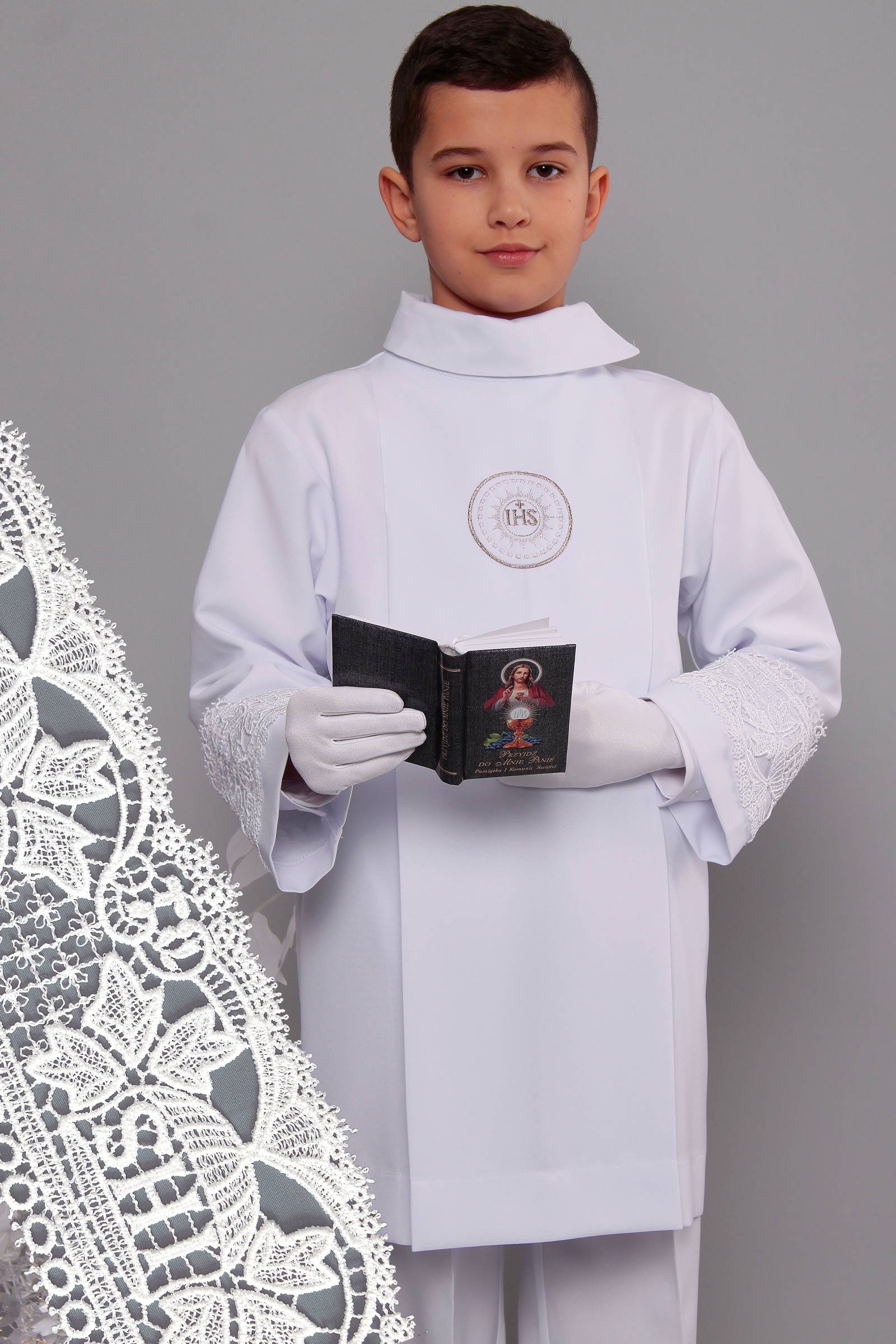 Communion dress with guipure 2wg/UK-AK3 - obraz 0