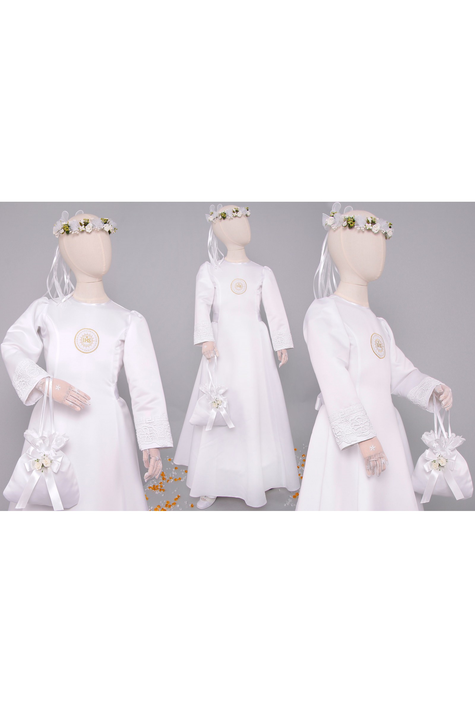 Satin communion dress 1/UK-ST - obraz 9