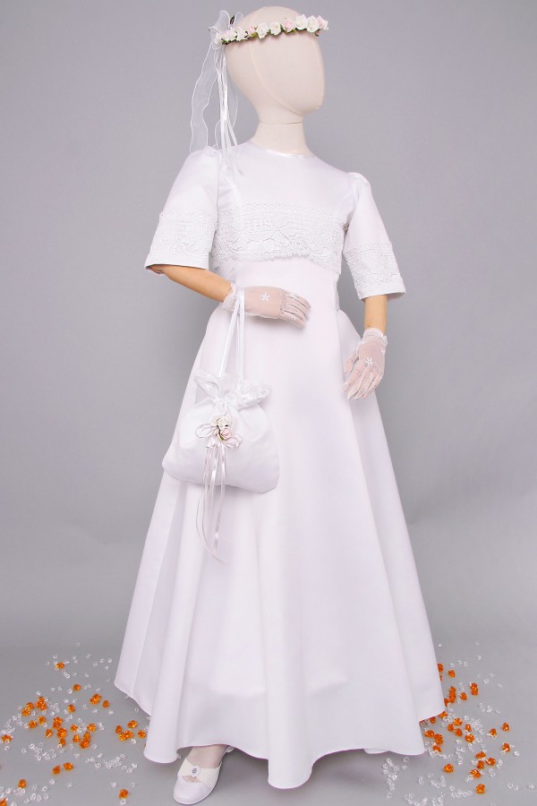 Satin communion dress 2/UK-ST - obraz 8